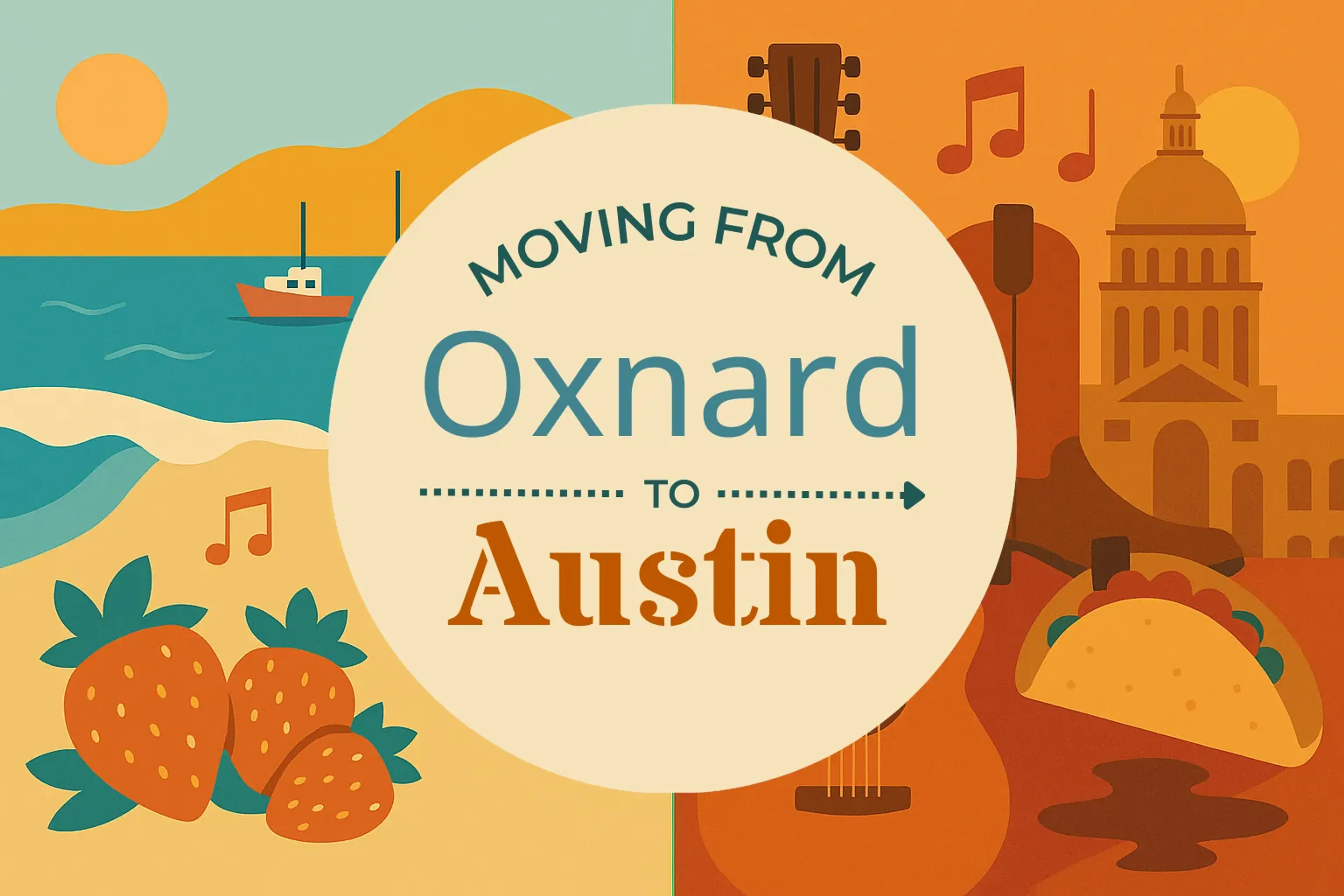 Side-by-side comparison of Oxnard to Austin moving companies