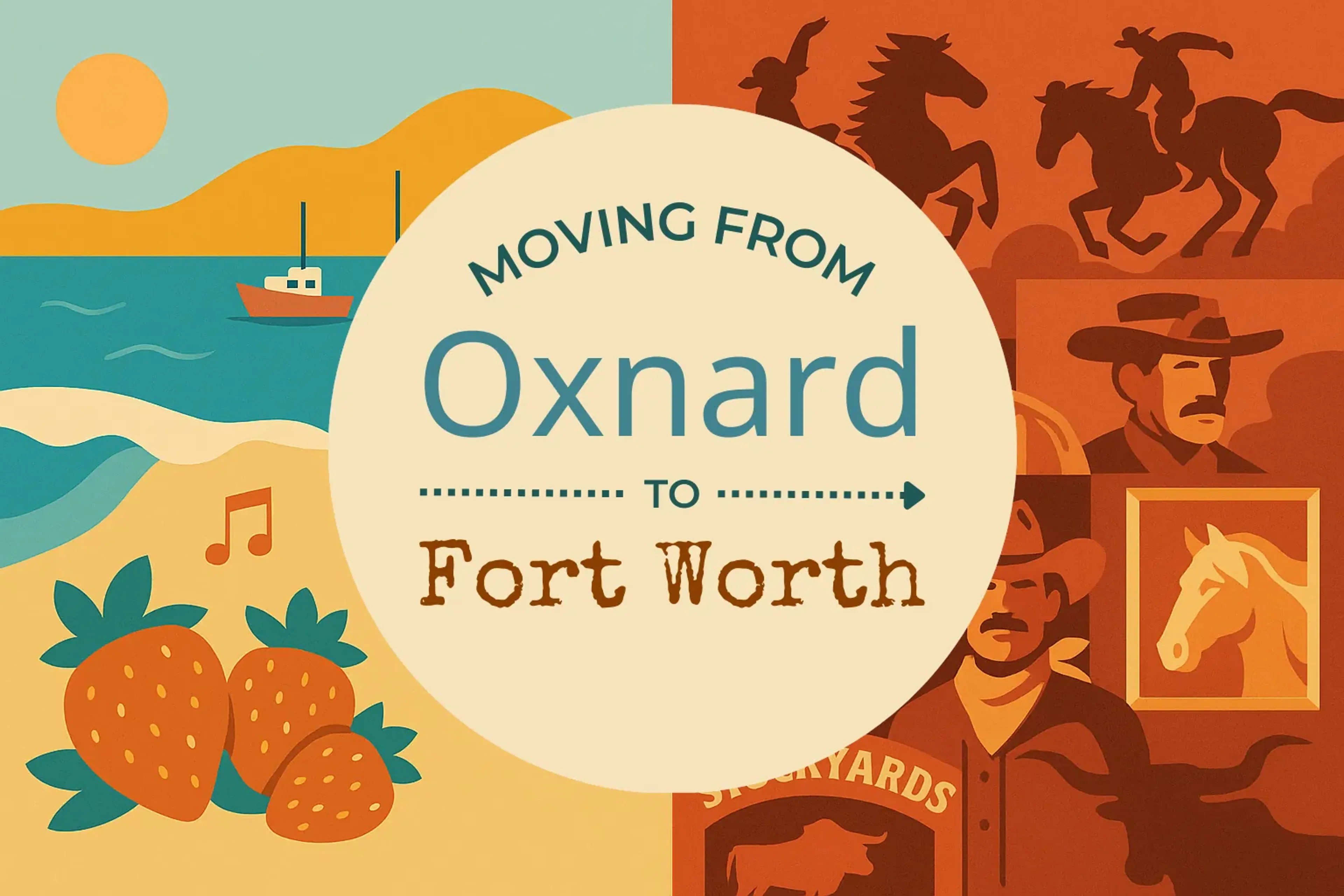 Side-by-side comparison of Oxnard to Fort Worth moving companies