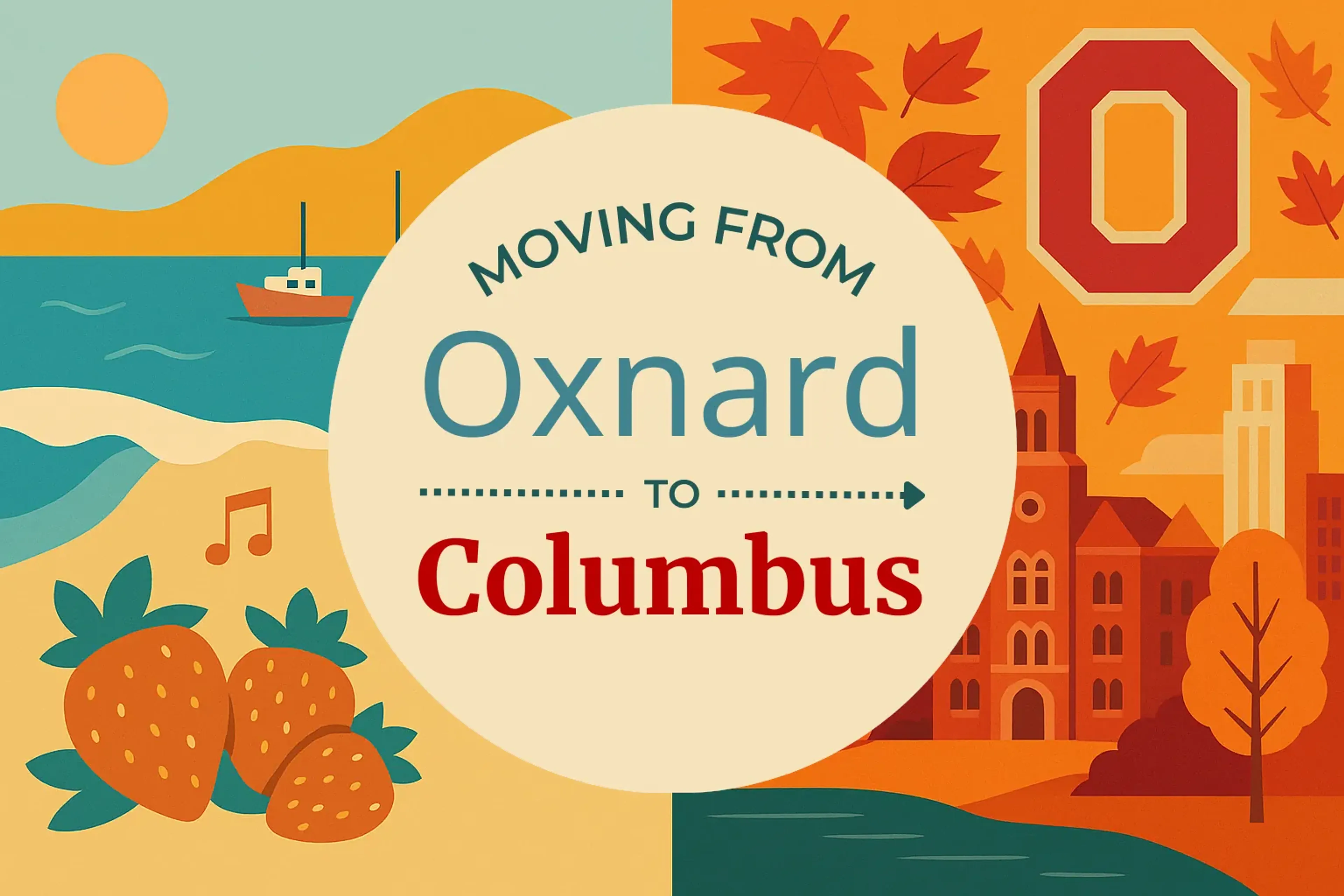 Side-by-side comparison of Oxnard to Columbus moving companies