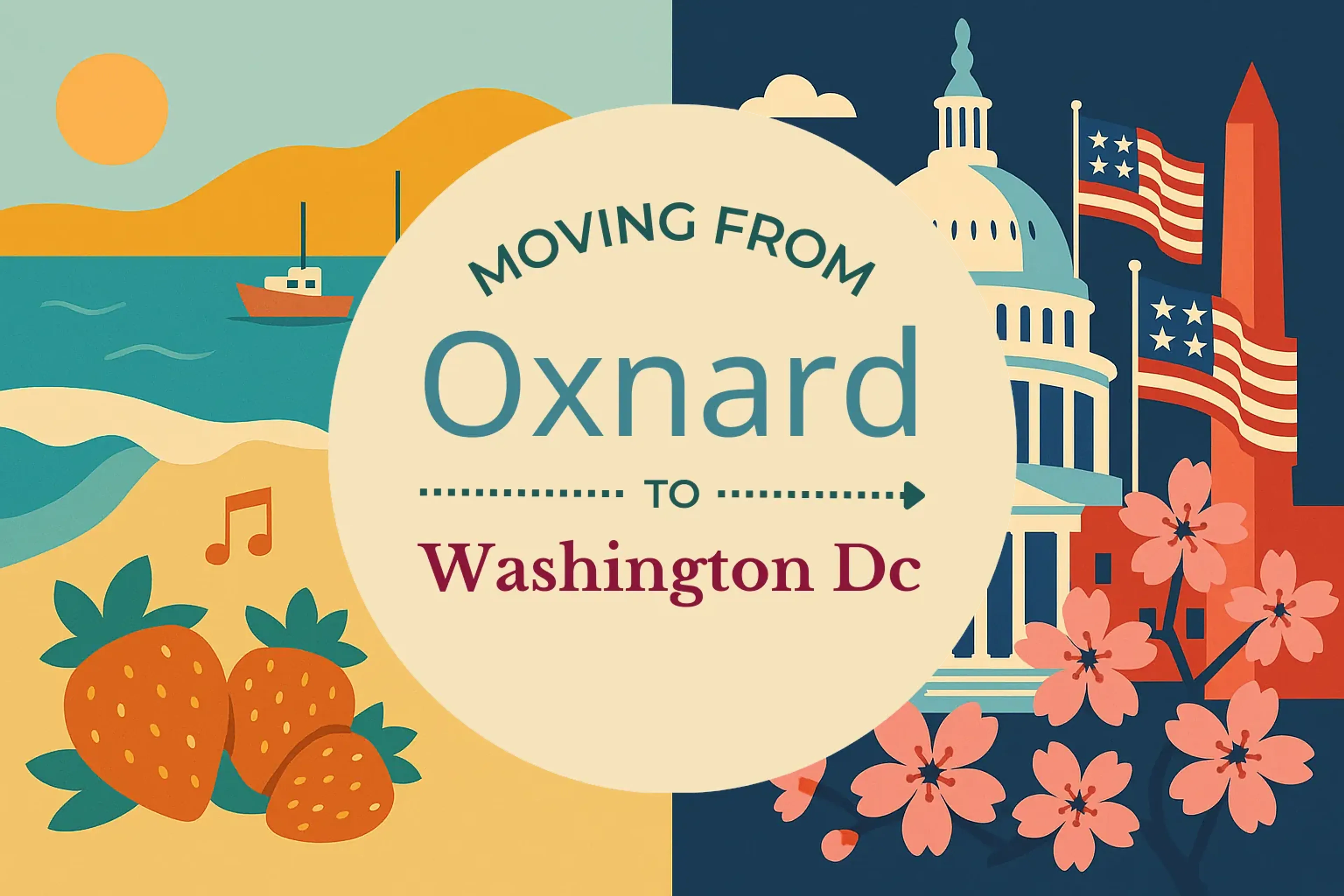 Side-by-side comparison of Oxnard to Washington DC moving companies