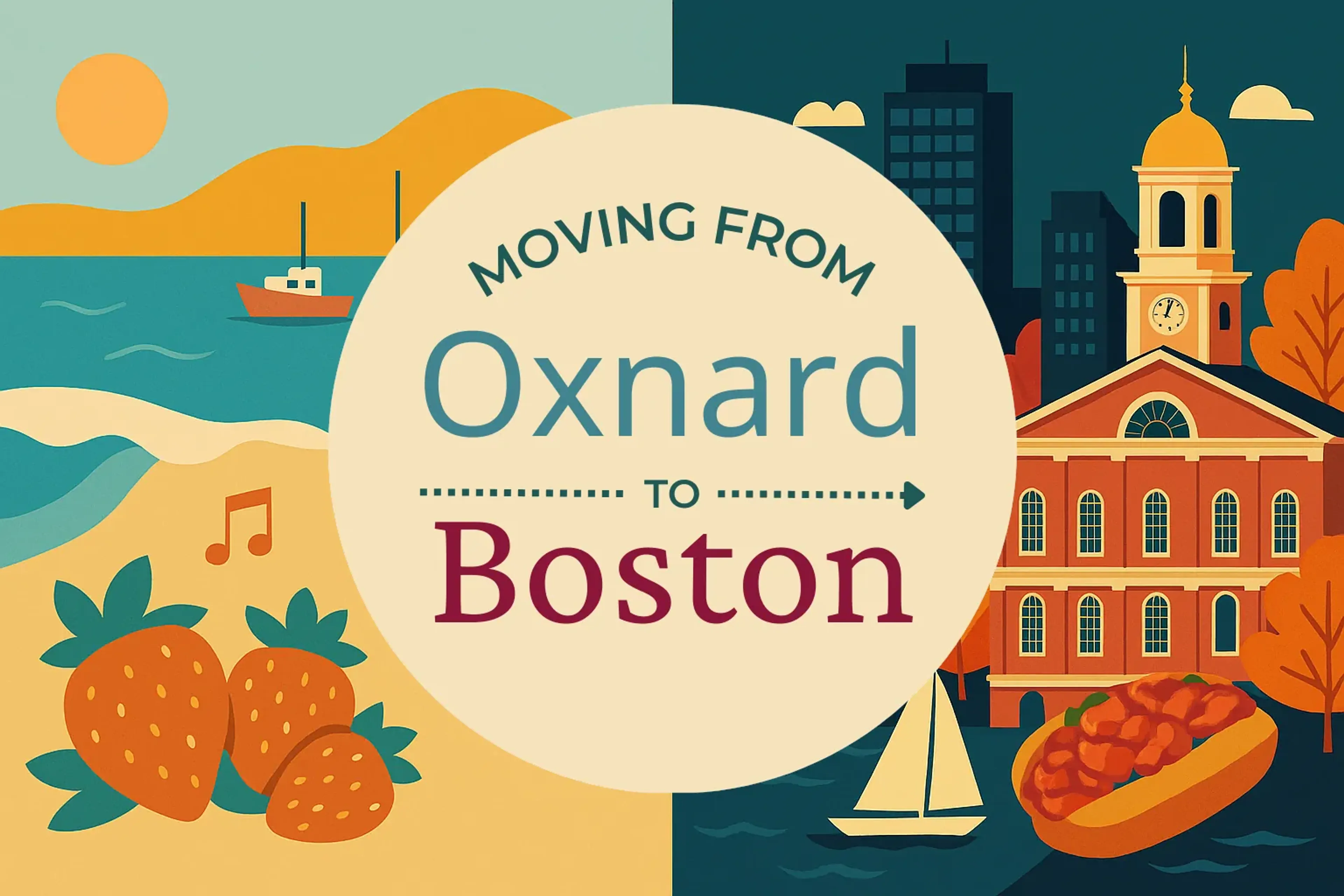 Side-by-side comparison of Oxnard to Boston moving companies