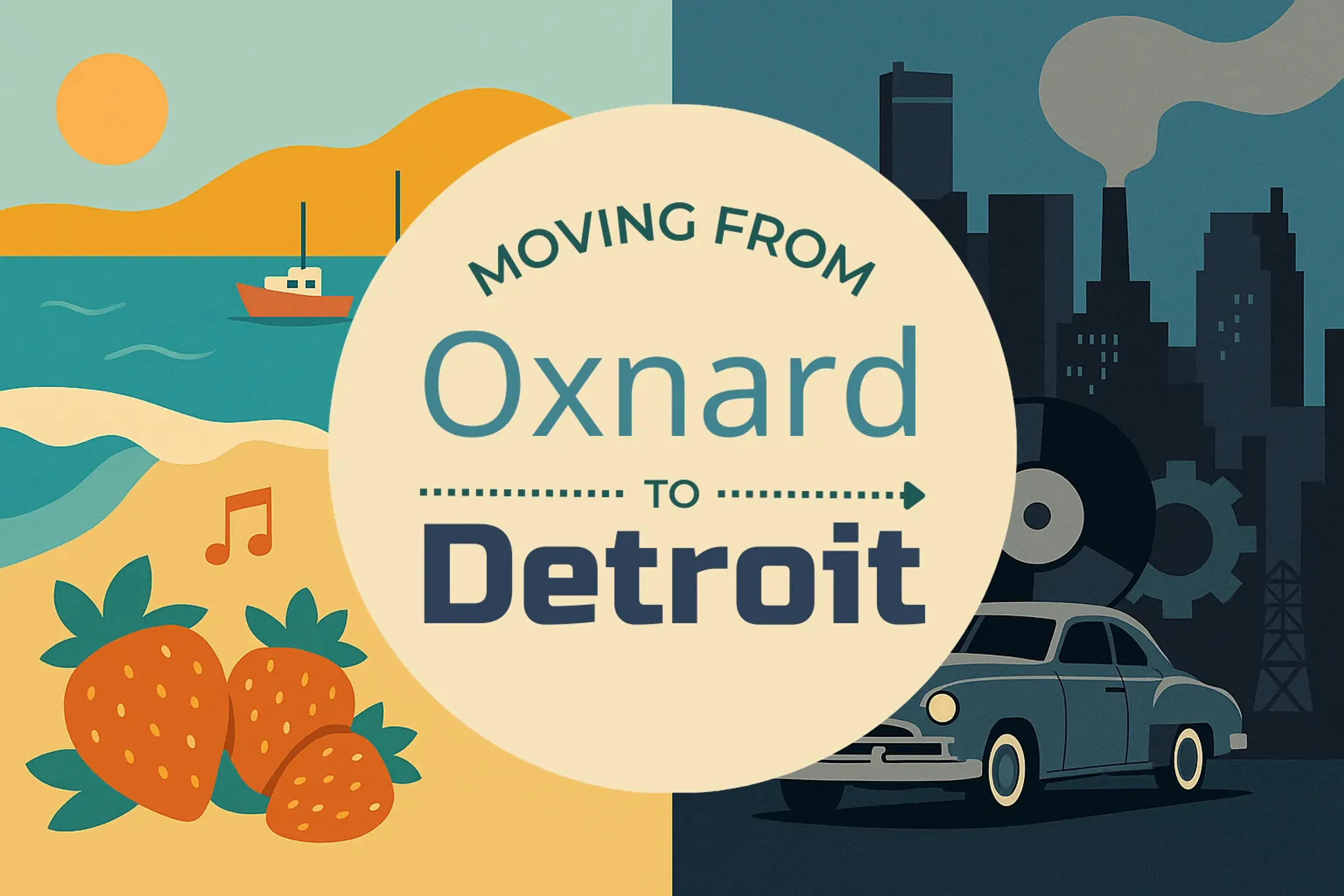 Side-by-side comparison of Oxnard to Detroit moving companies