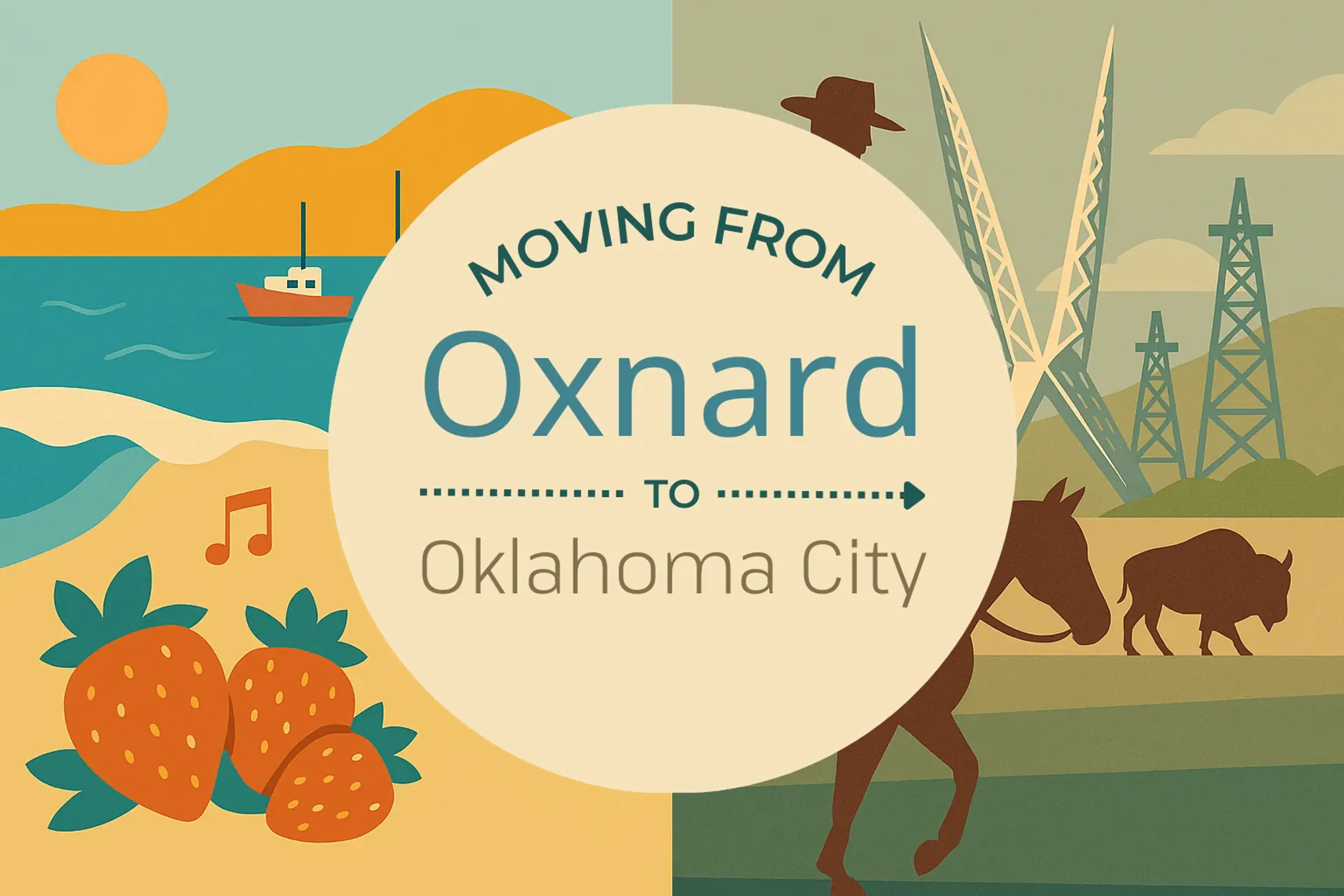 Side-by-side comparison of Oxnard to Oklahoma City moving companies