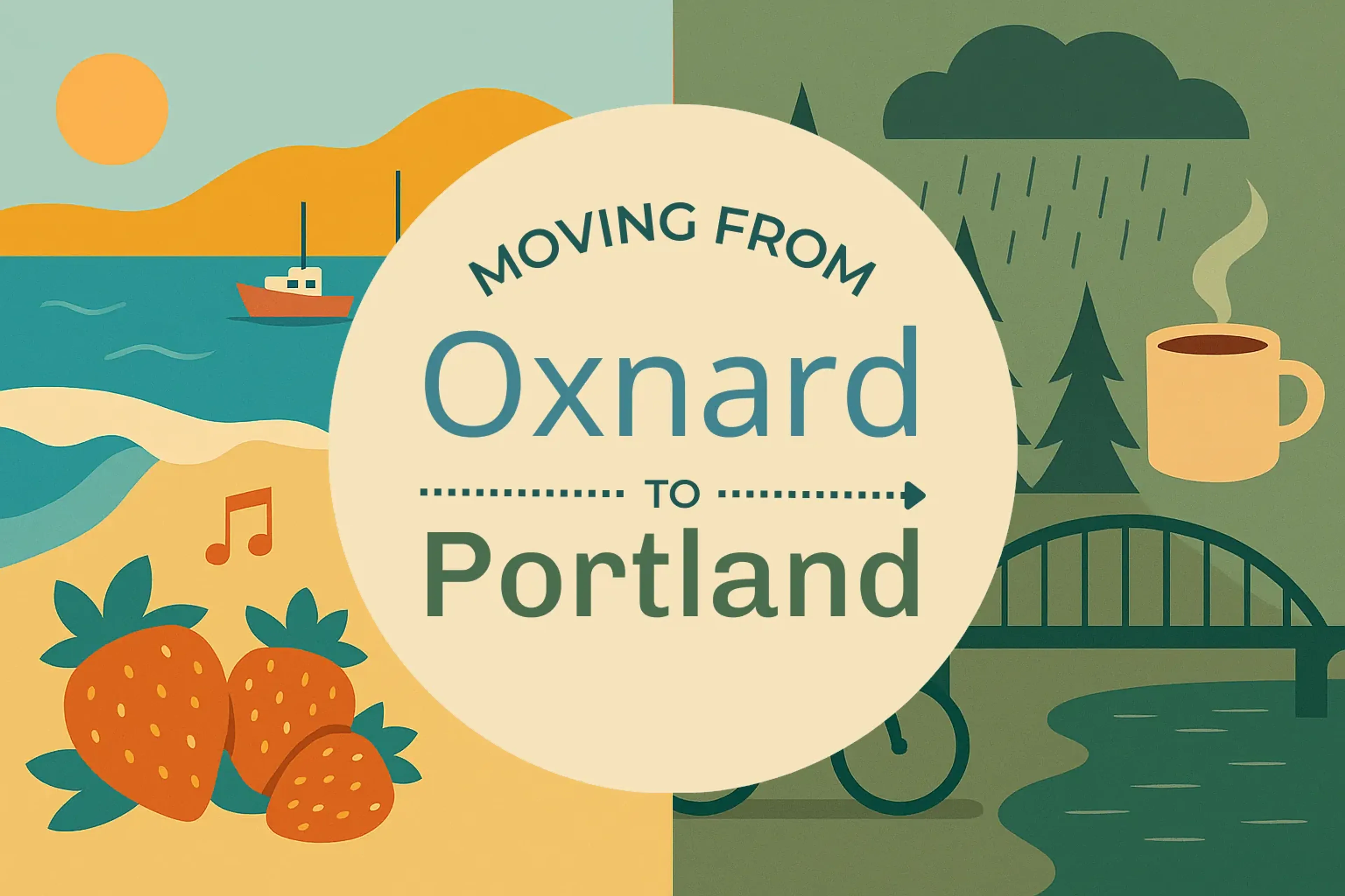 Side-by-side comparison of Oxnard to Portland moving companies