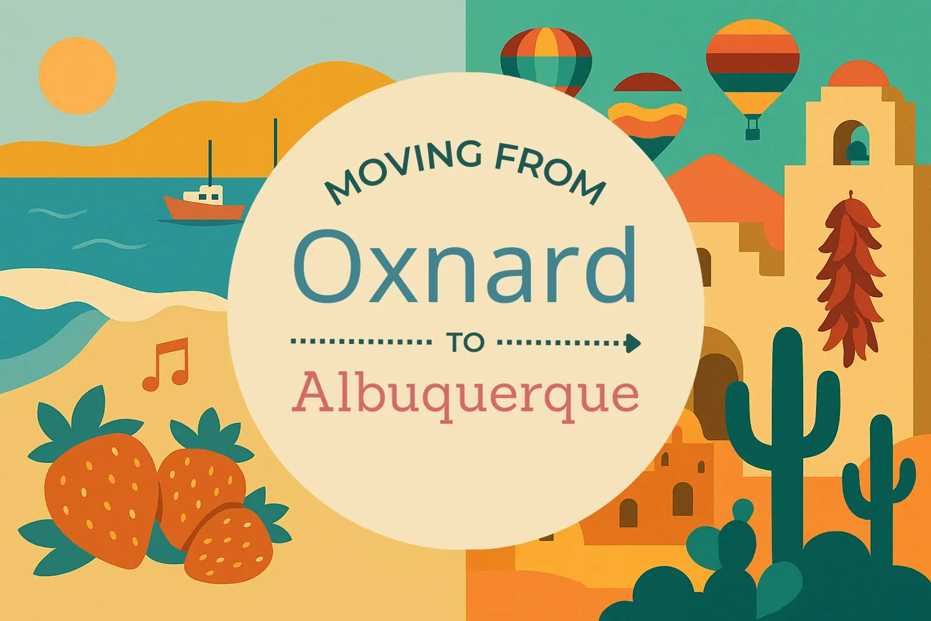 Side-by-side comparison of Oxnard to Albuquerque moving companies