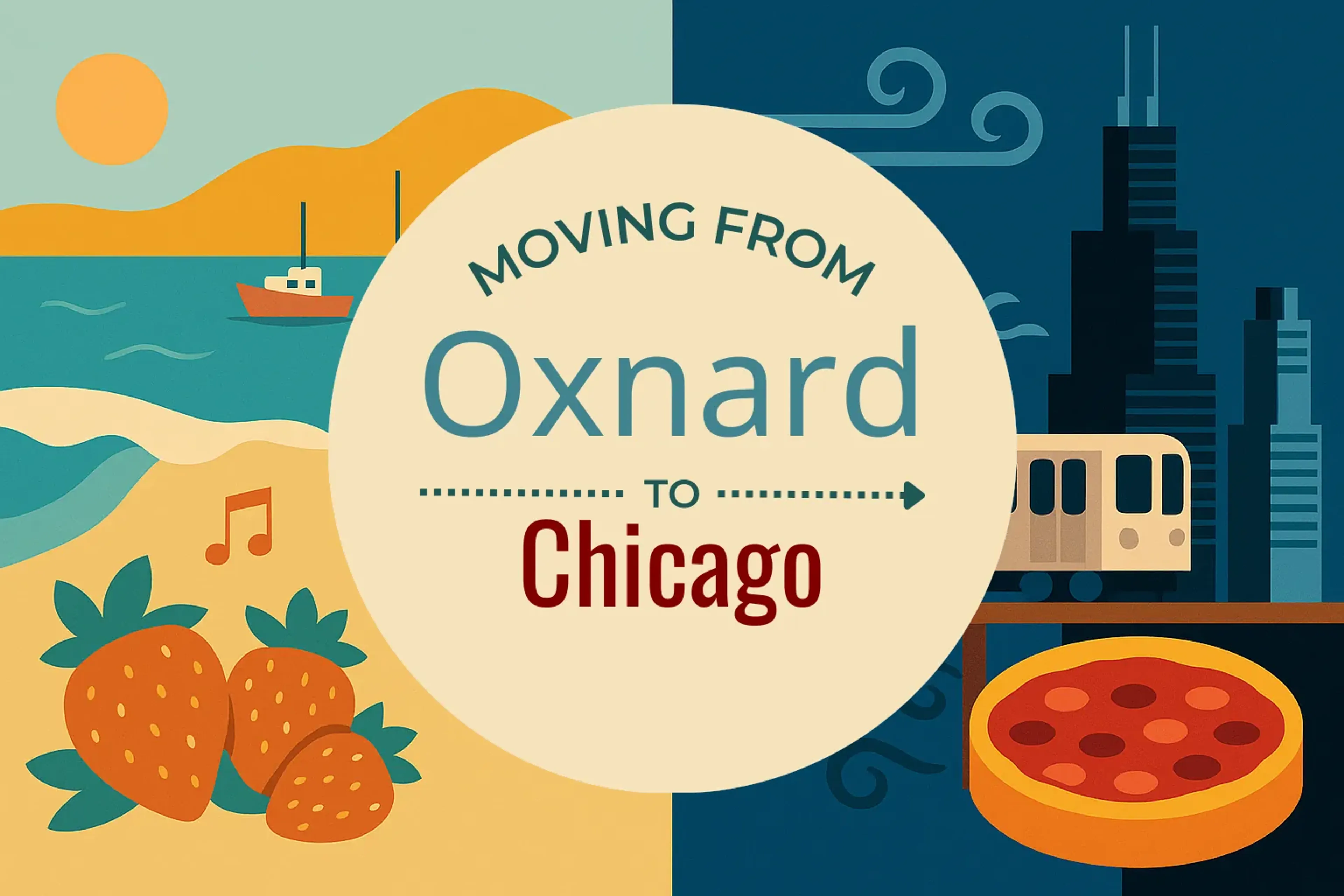 Side-by-side comparison of Oxnard to Chicago moving companies