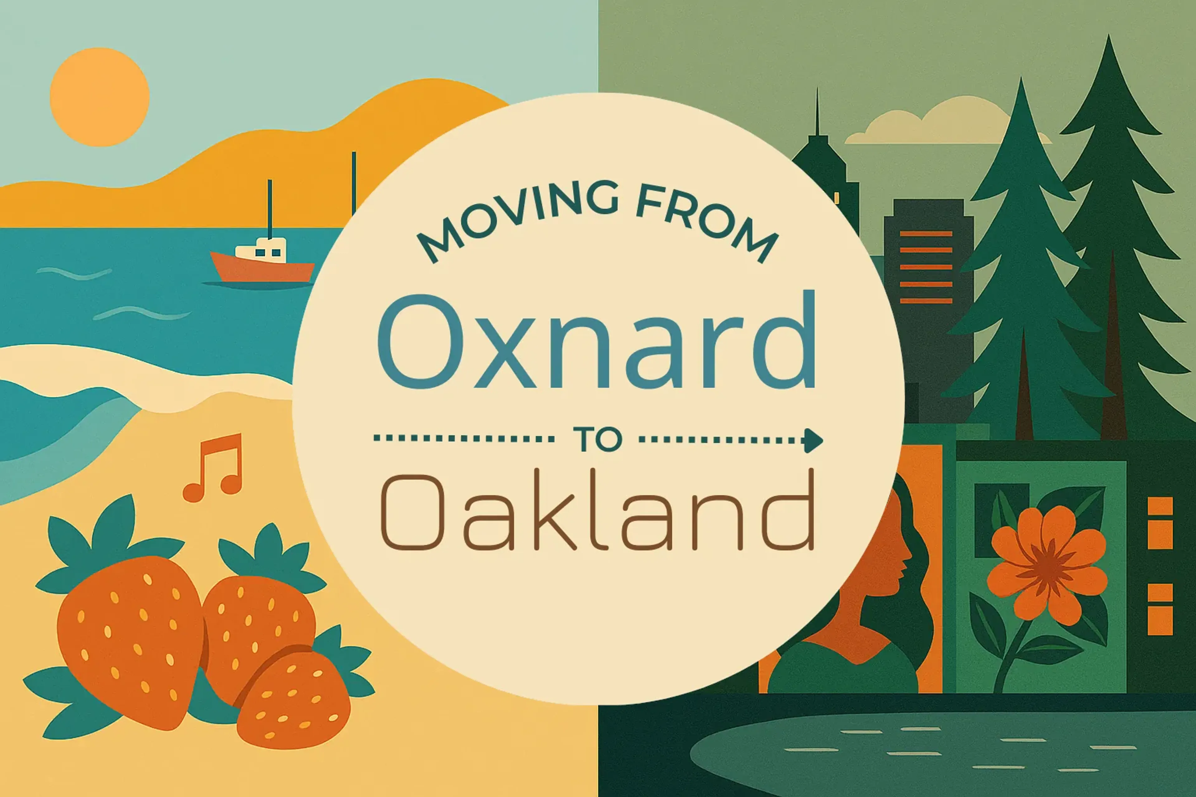 Side-by-side comparison of Oxnard to Oakland moving companies
