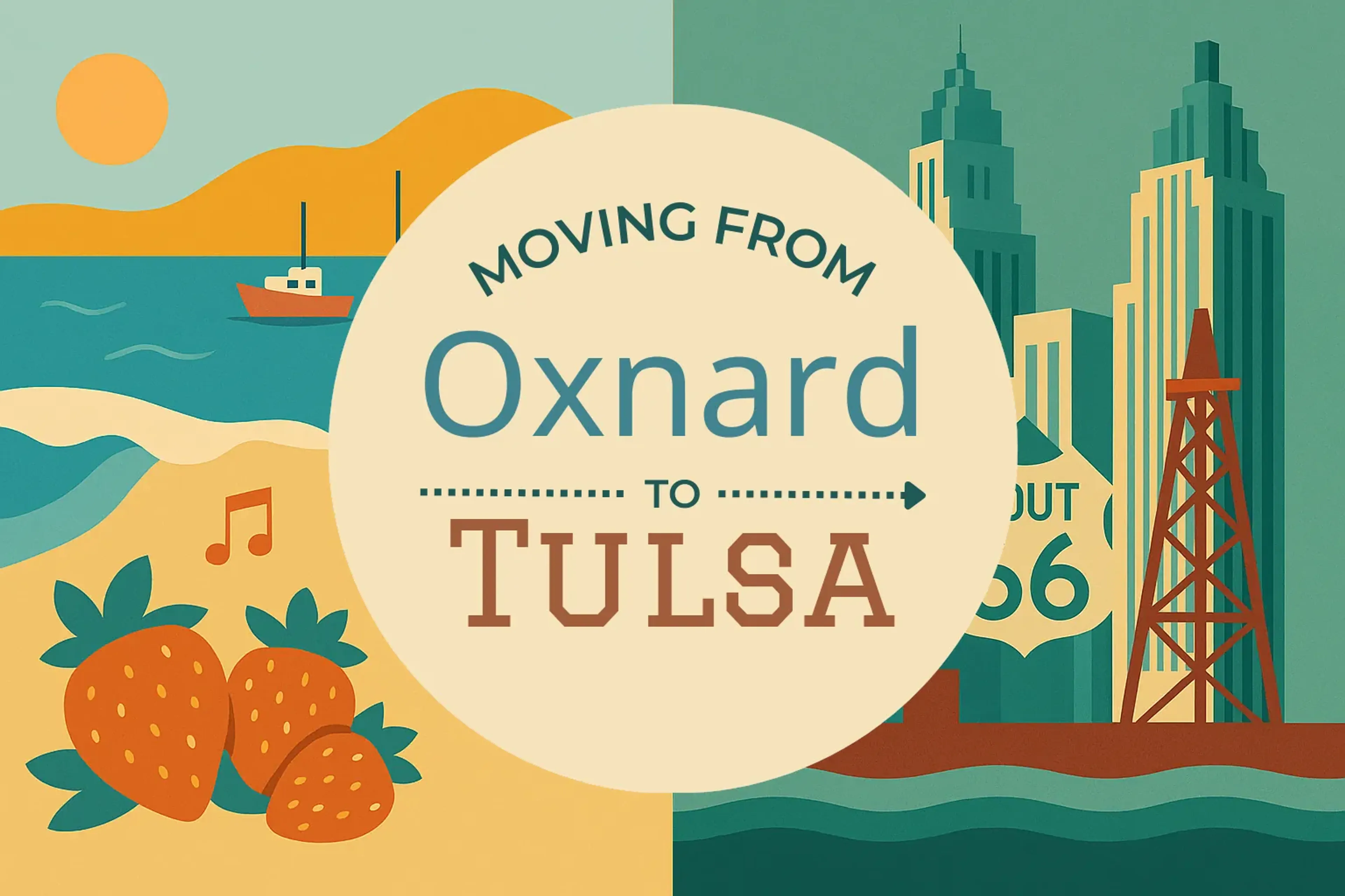 Side-by-side comparison of Oxnard to Tulsa moving companies