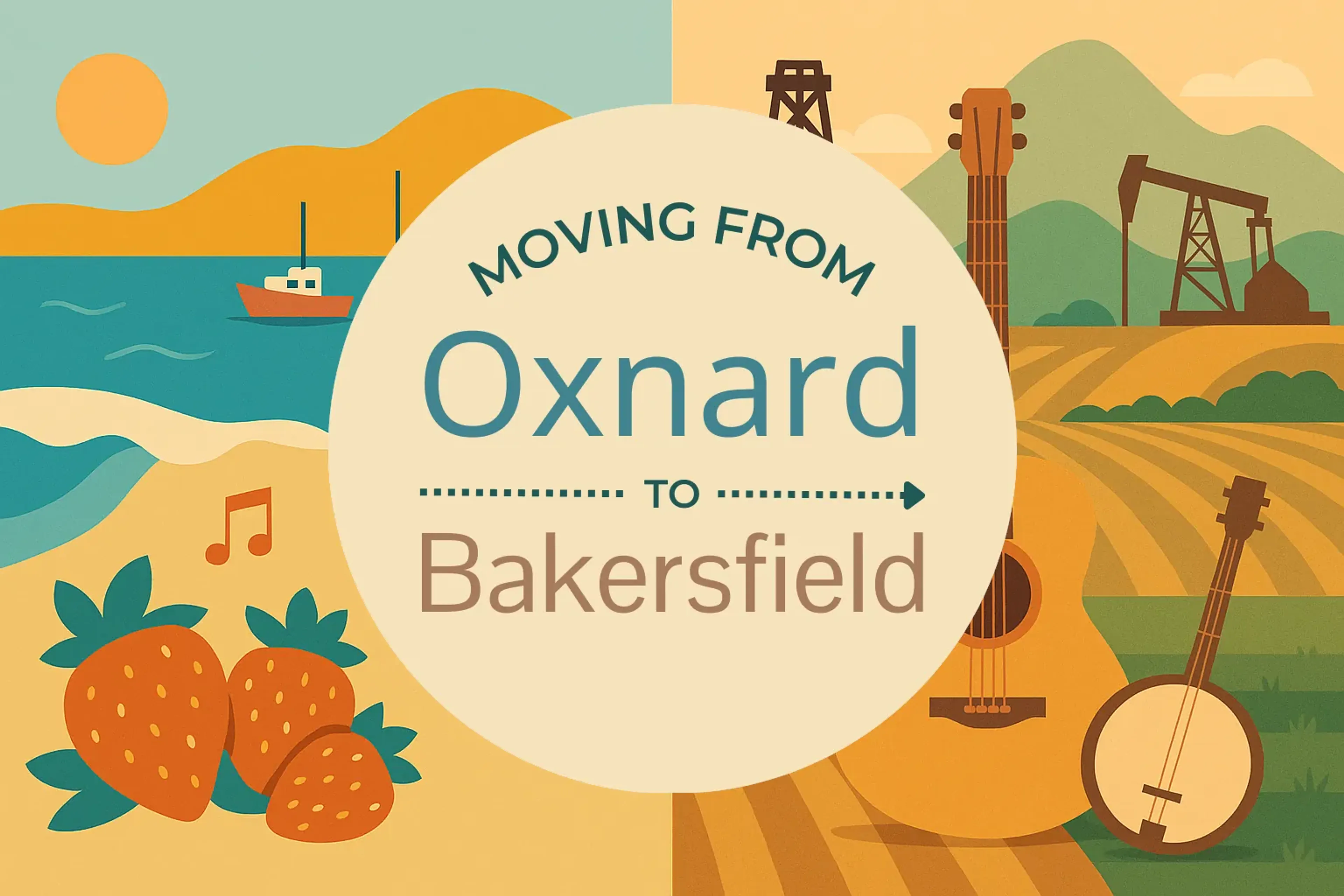 Side-by-side comparison of Oxnard to Bakersfield moving companies