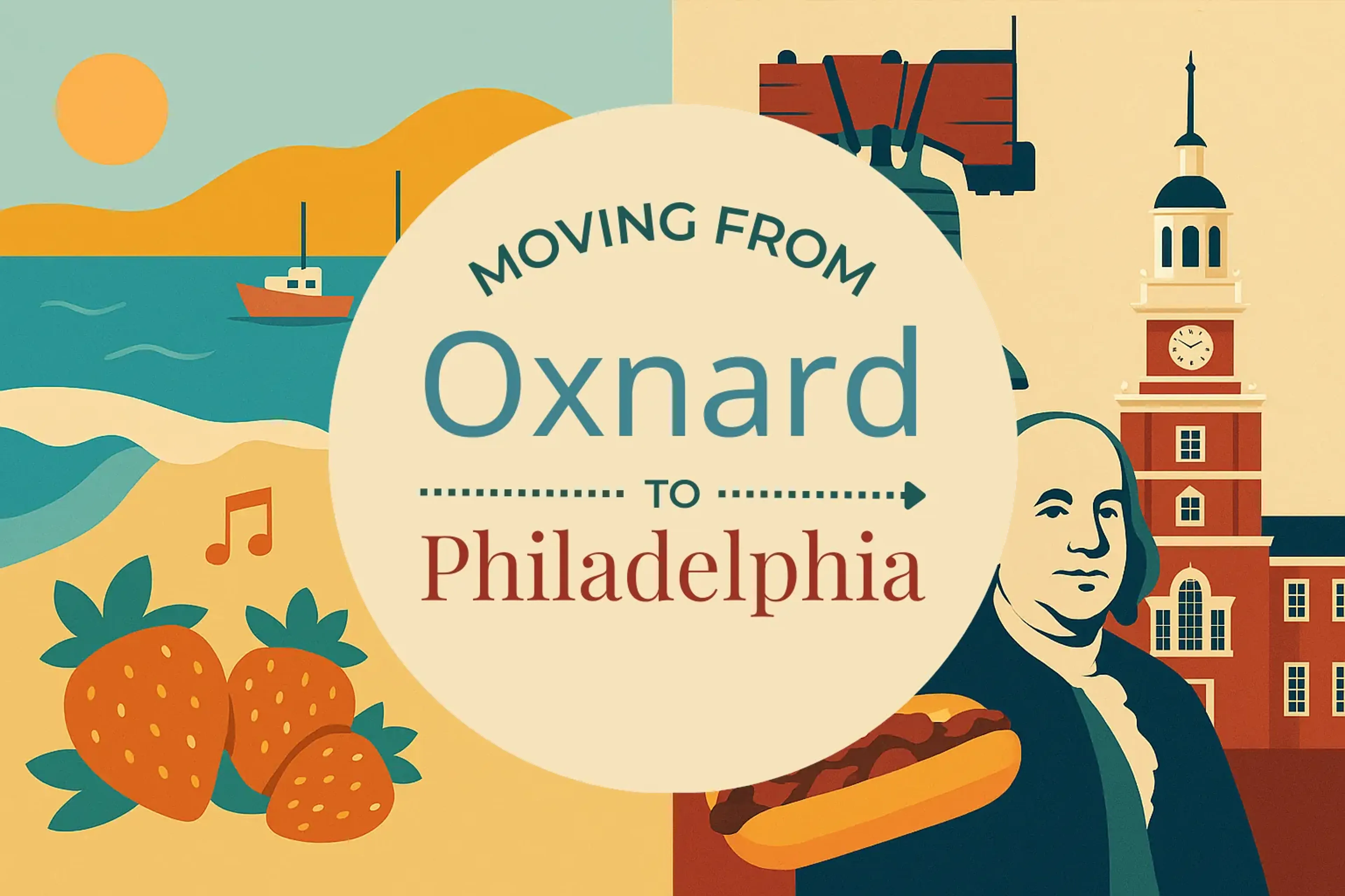 Side-by-side comparison of Oxnard to Philadelphia moving companies