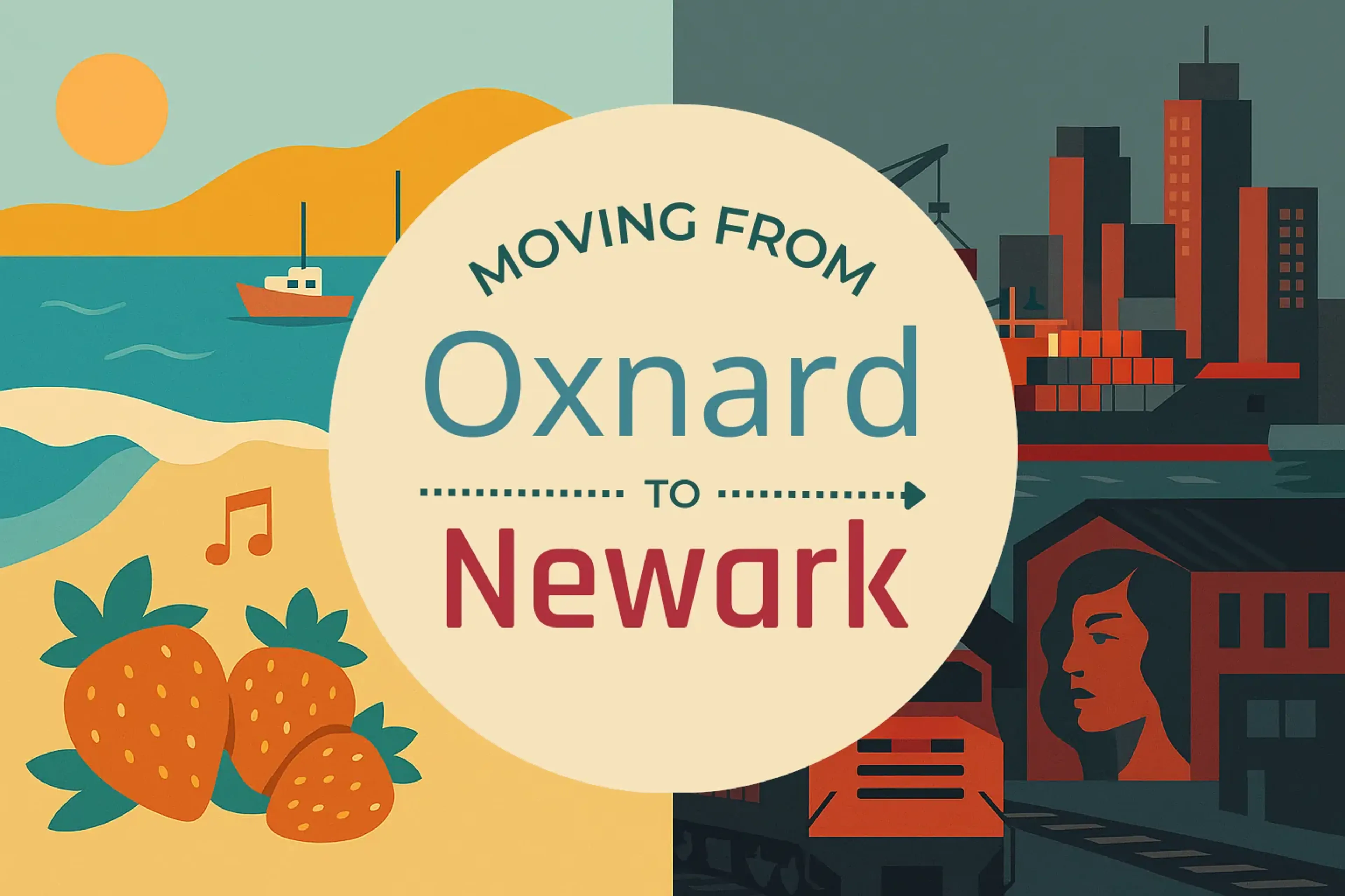Side-by-side comparison of Oxnard to Newark moving companies