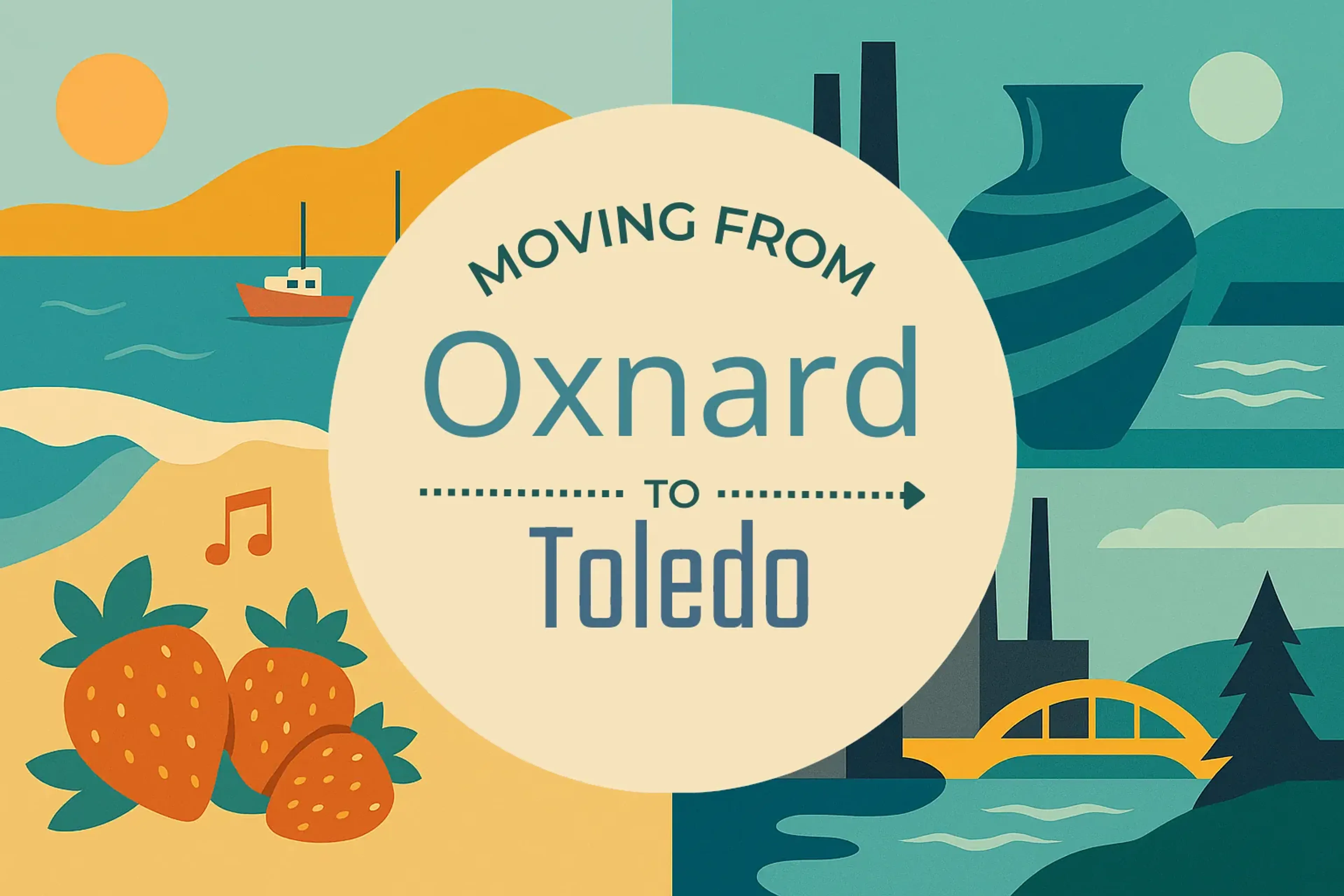 Side-by-side comparison of Oxnard to Toledo moving companies