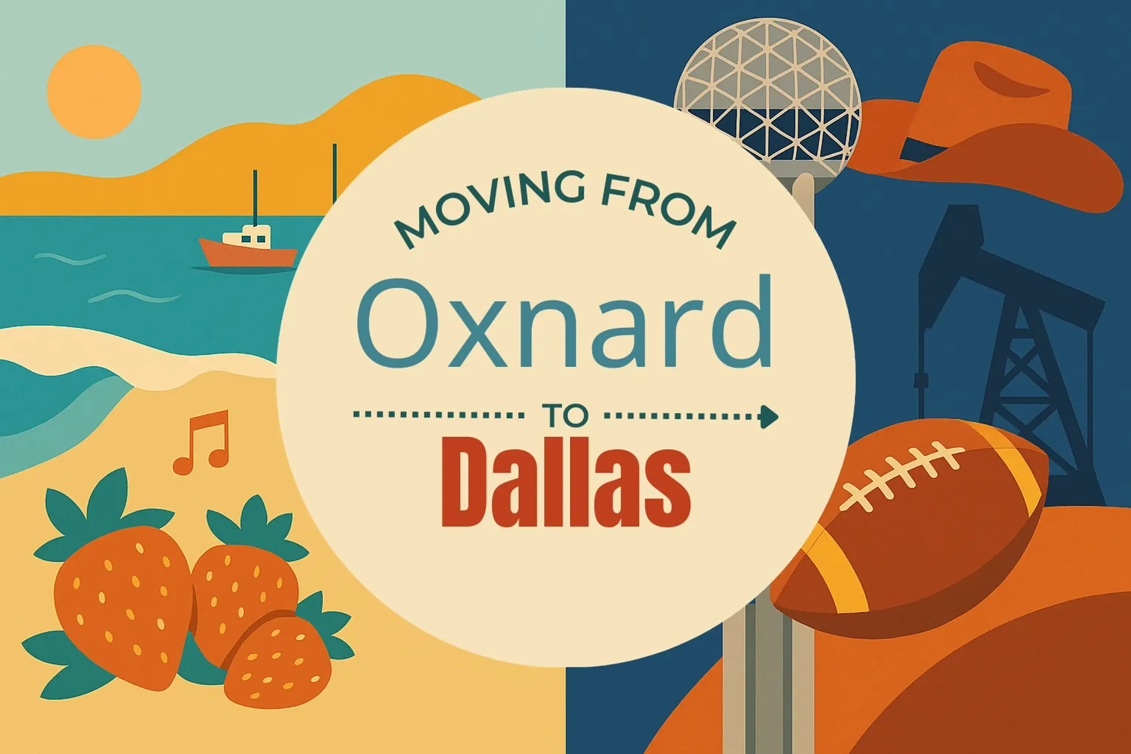 Side-by-side comparison of Oxnard to Dallas moving companies