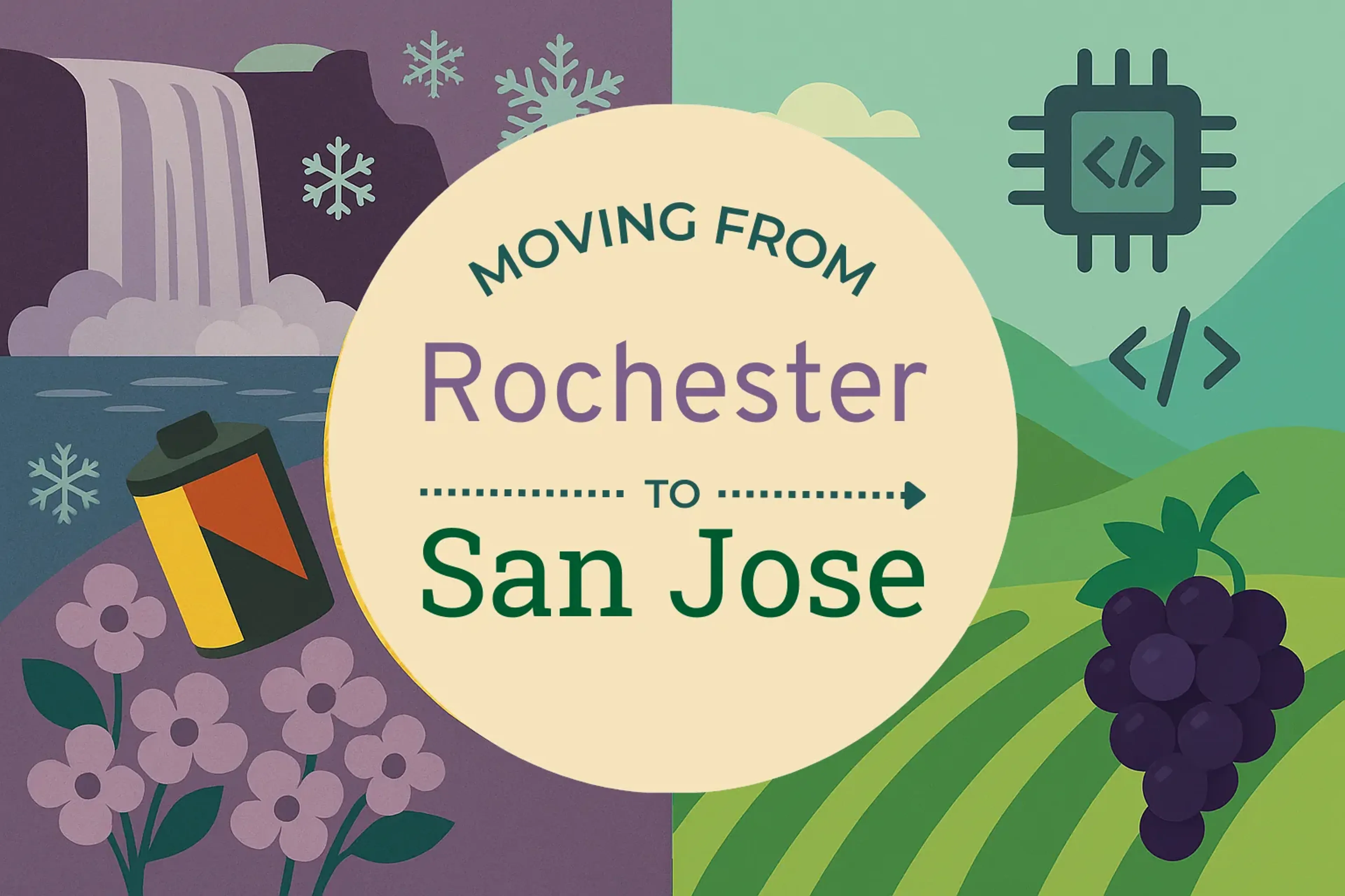 Side-by-side comparison of Rochester to San Jose moving companies