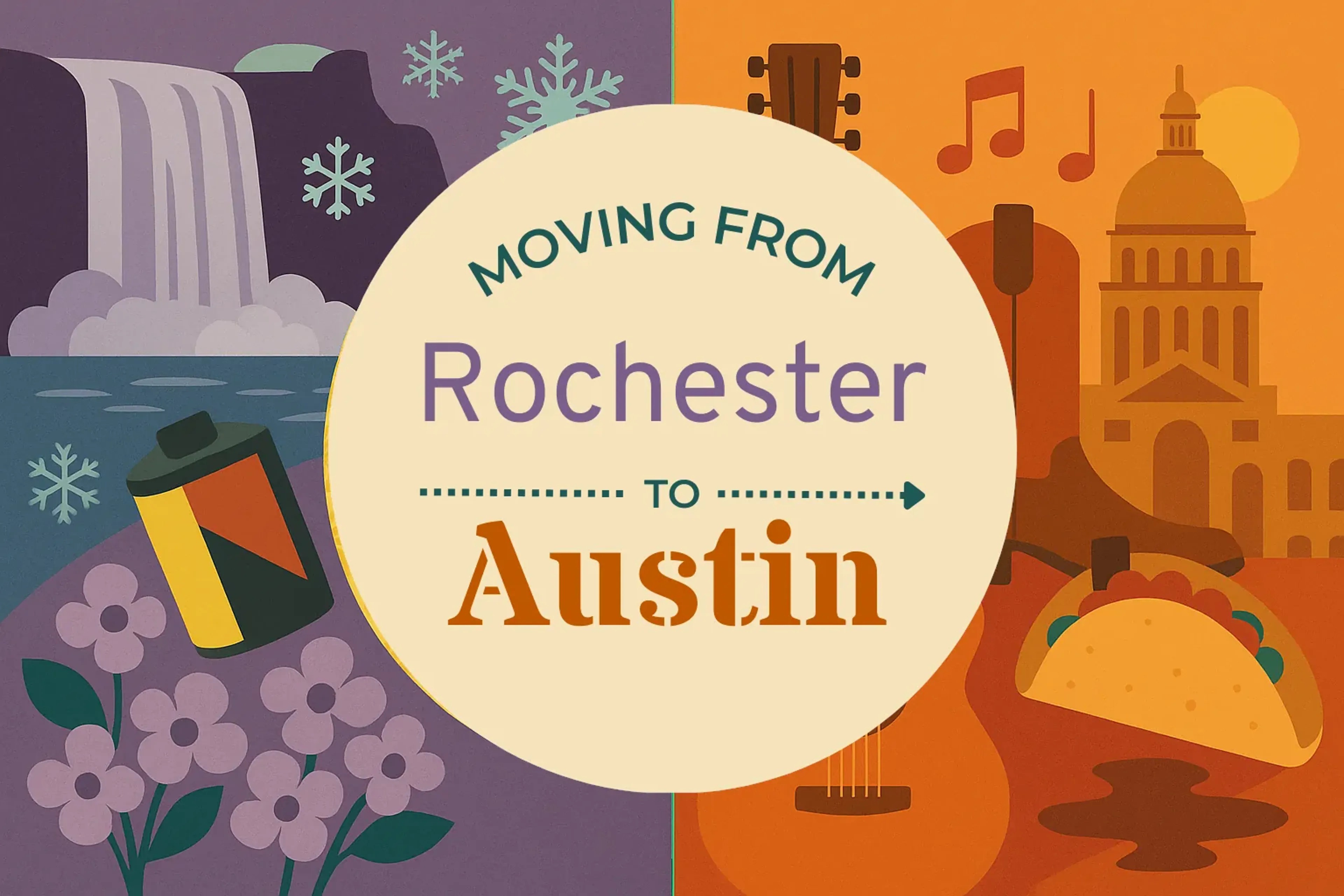 Side-by-side comparison of Rochester to Austin moving companies