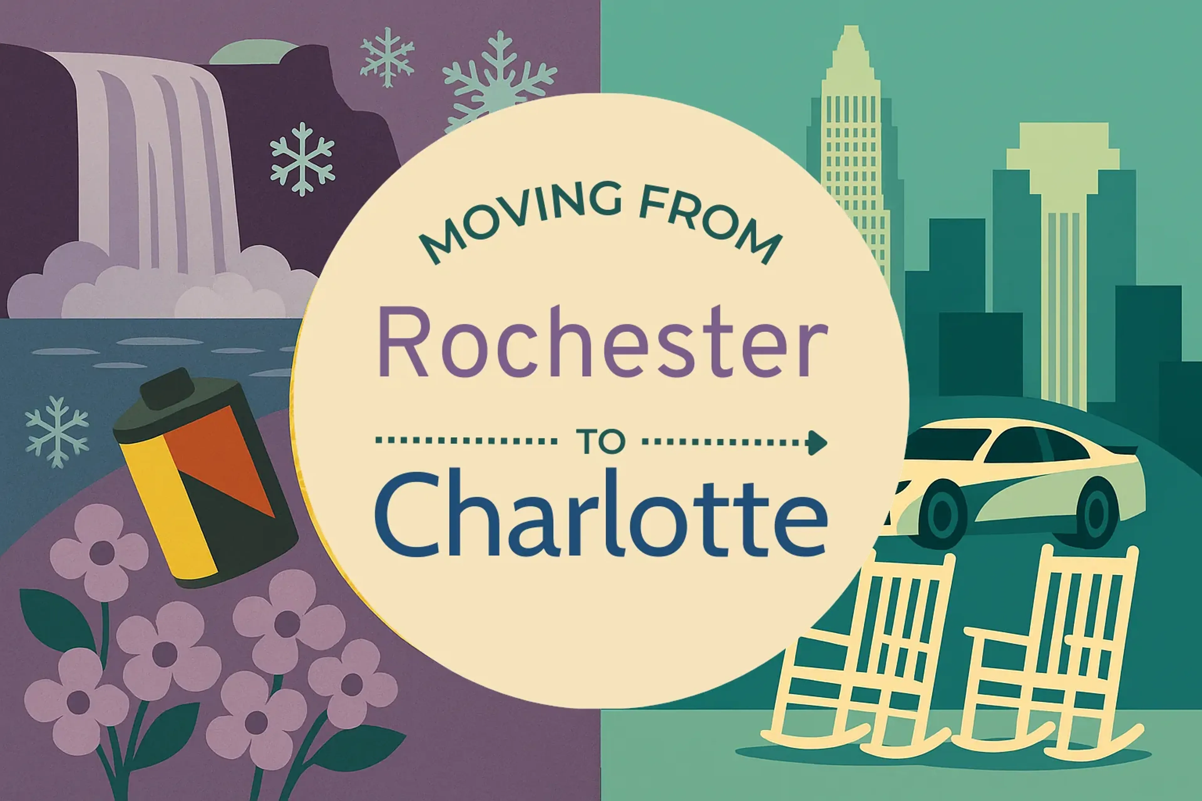 Side-by-side comparison of Rochester to Charlotte moving companies