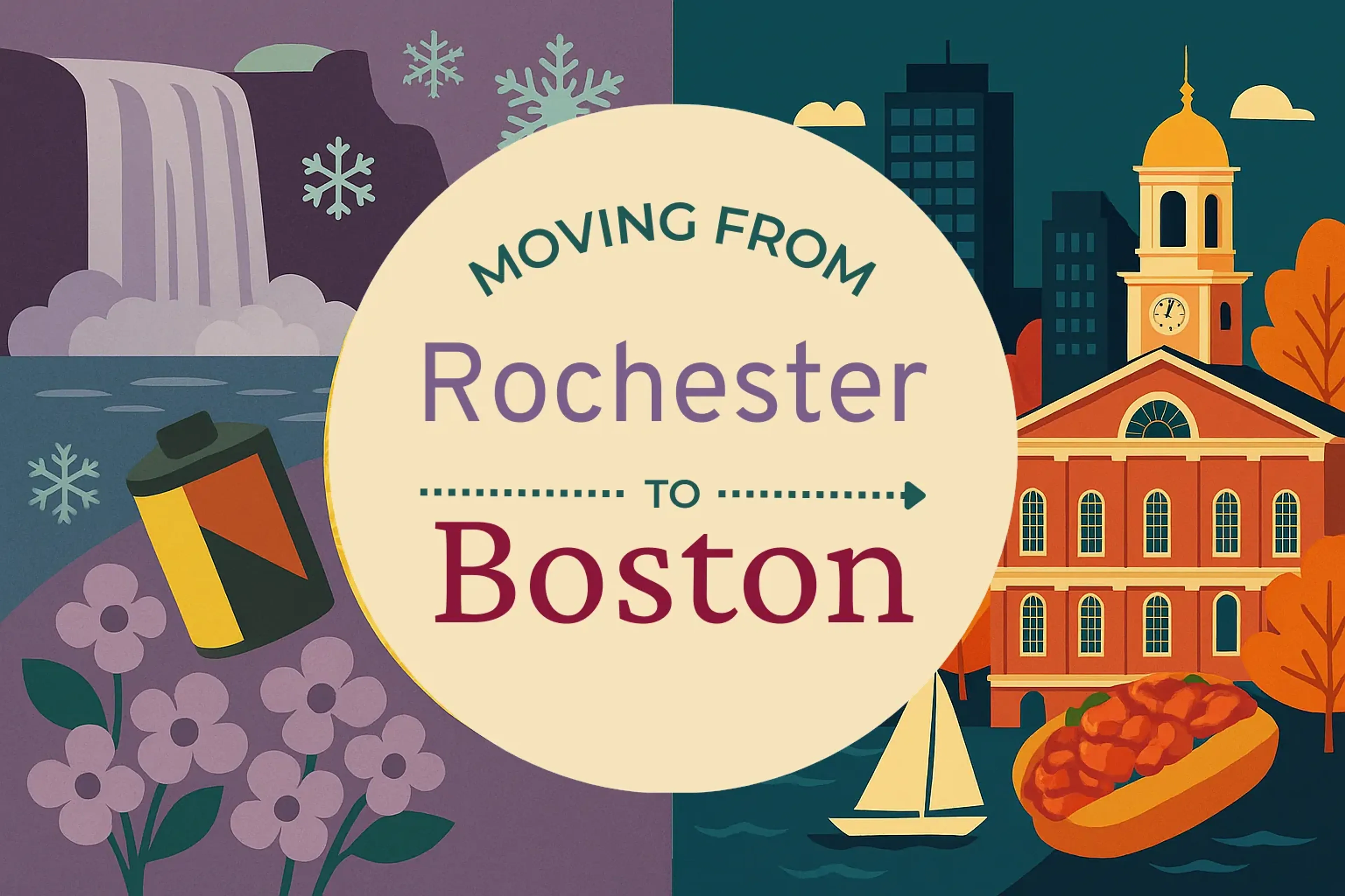 Side-by-side comparison of Rochester to Boston moving companies