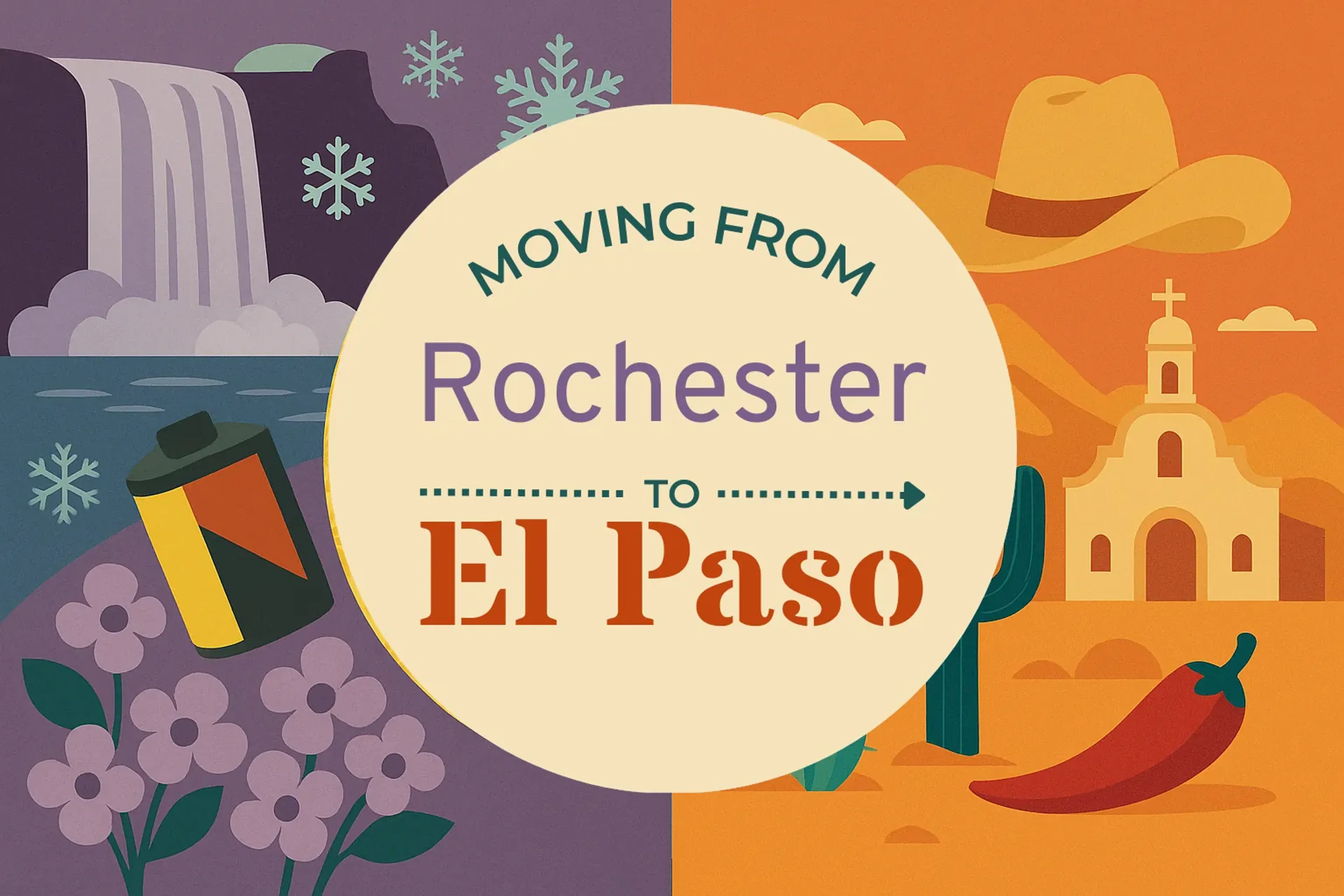 Side-by-side comparison of Rochester to El Paso moving companies
