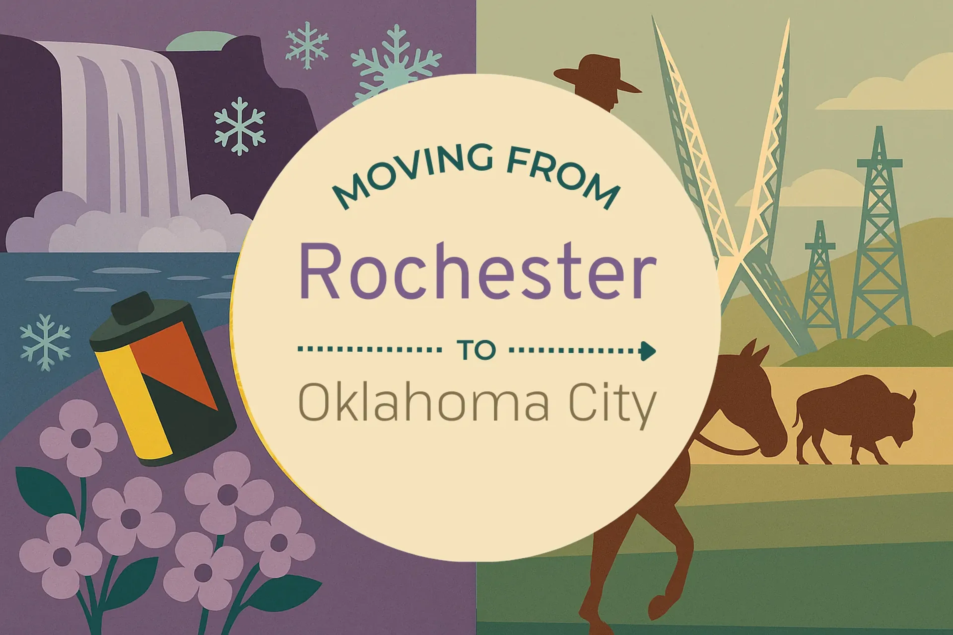 Side-by-side comparison of Rochester to Oklahoma City moving companies