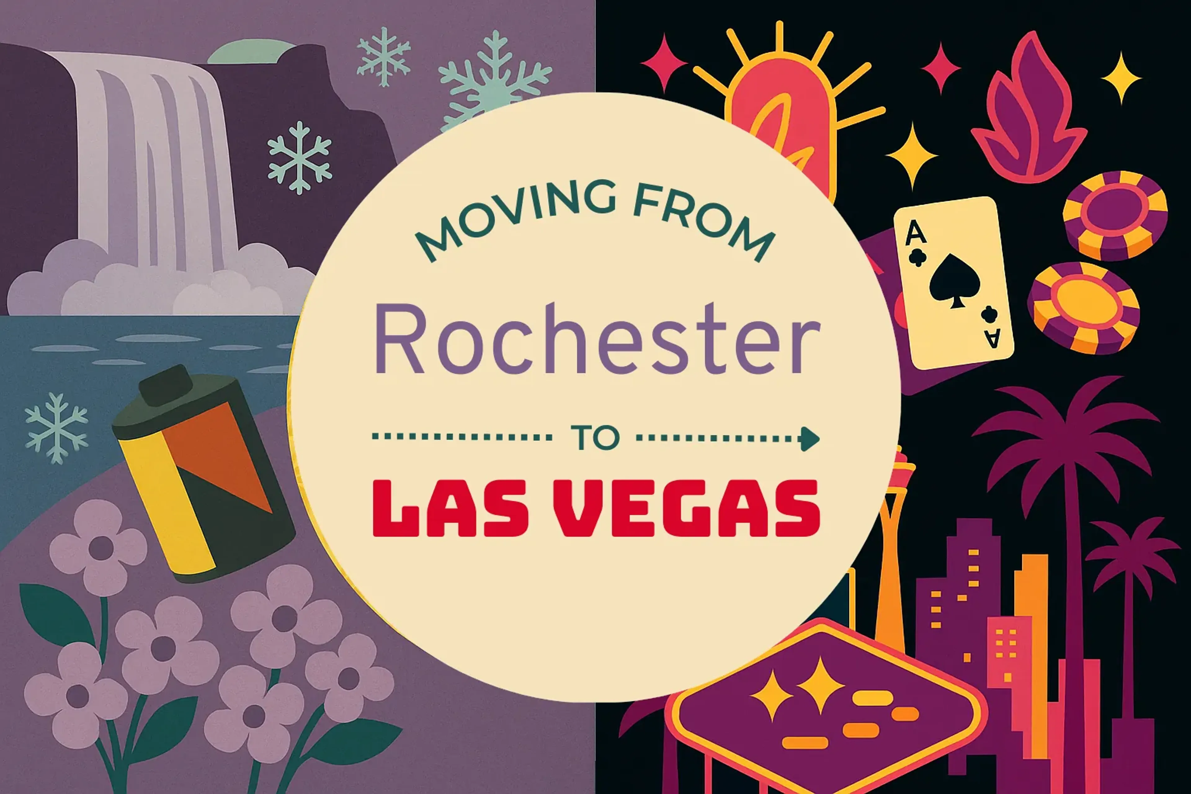 Side-by-side comparison of Rochester to Las Vegas moving companies