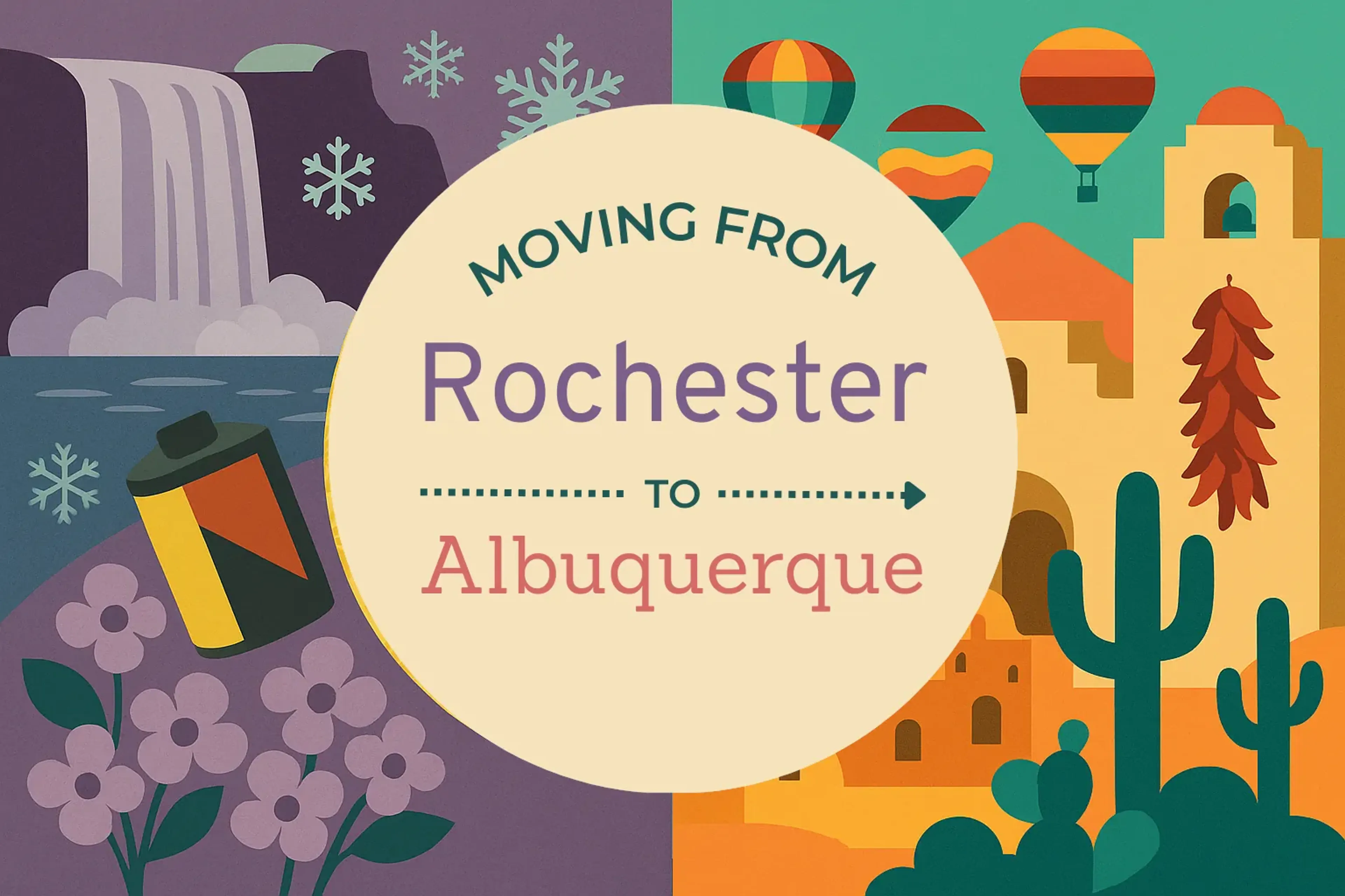 Side-by-side comparison of Rochester to Albuquerque moving companies