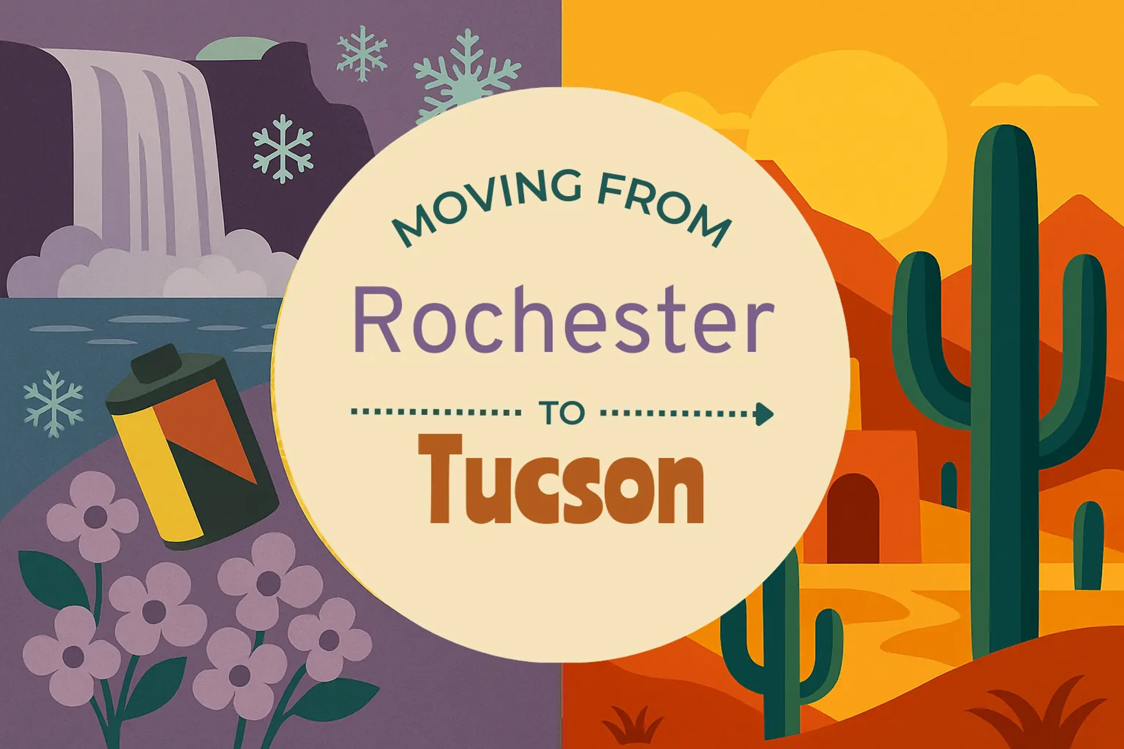Side-by-side comparison of Rochester to Tucson moving companies