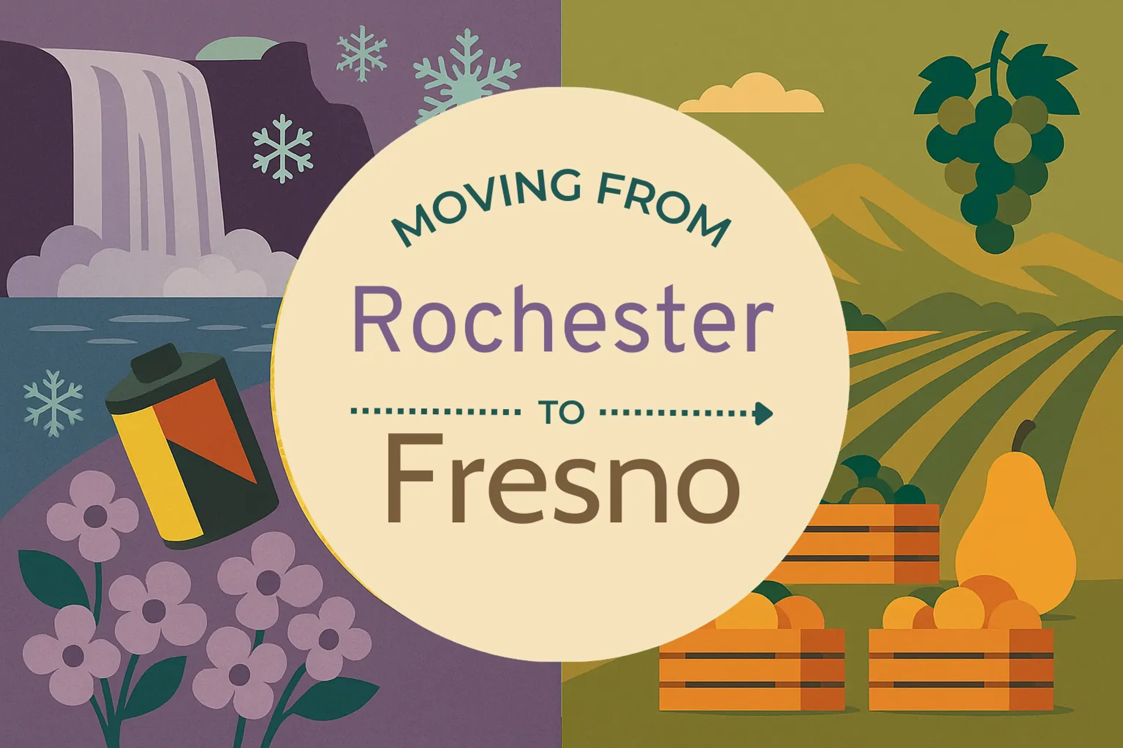 Side-by-side comparison of Rochester to Fresno moving companies