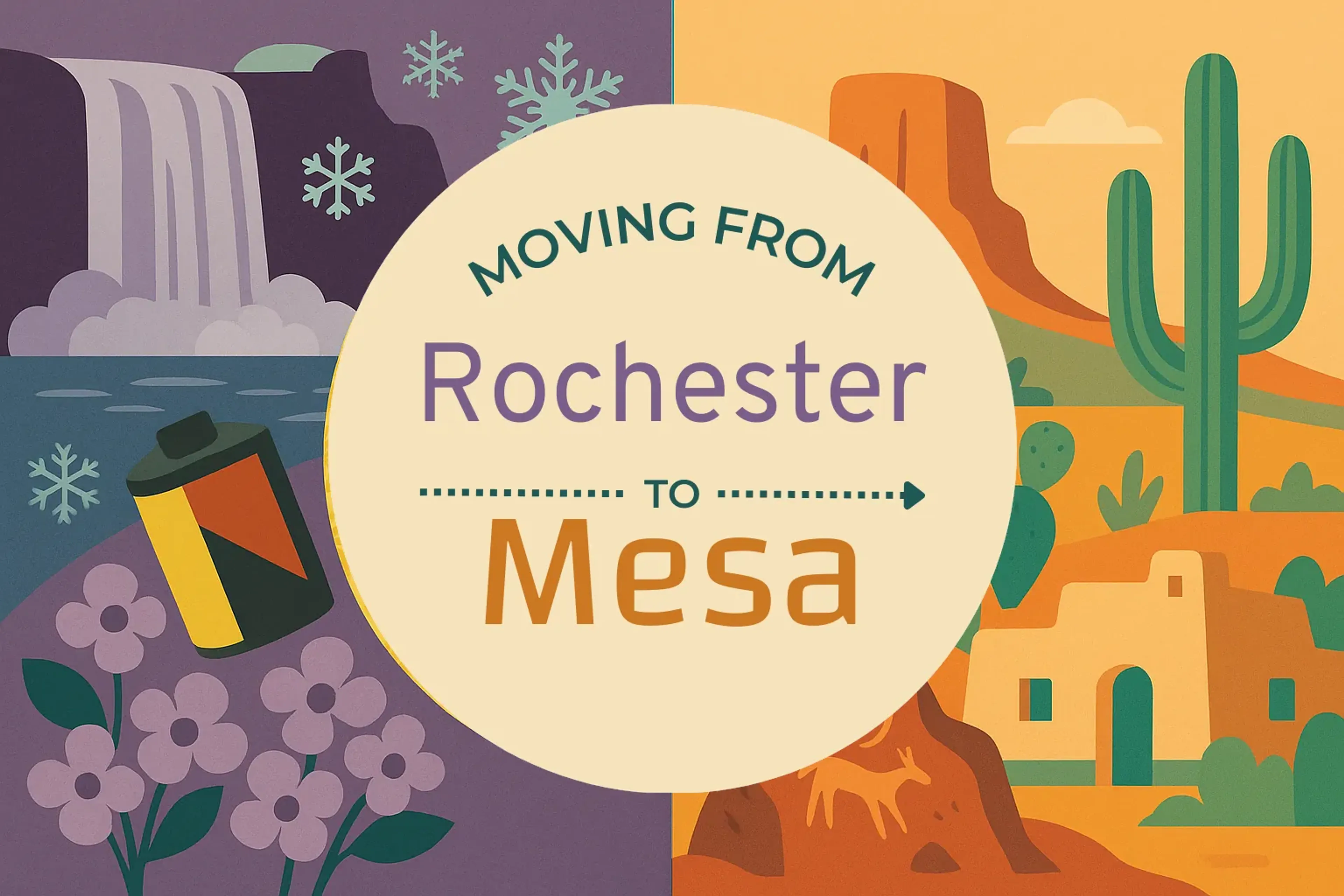 Side-by-side comparison of Rochester to Mesa moving companies