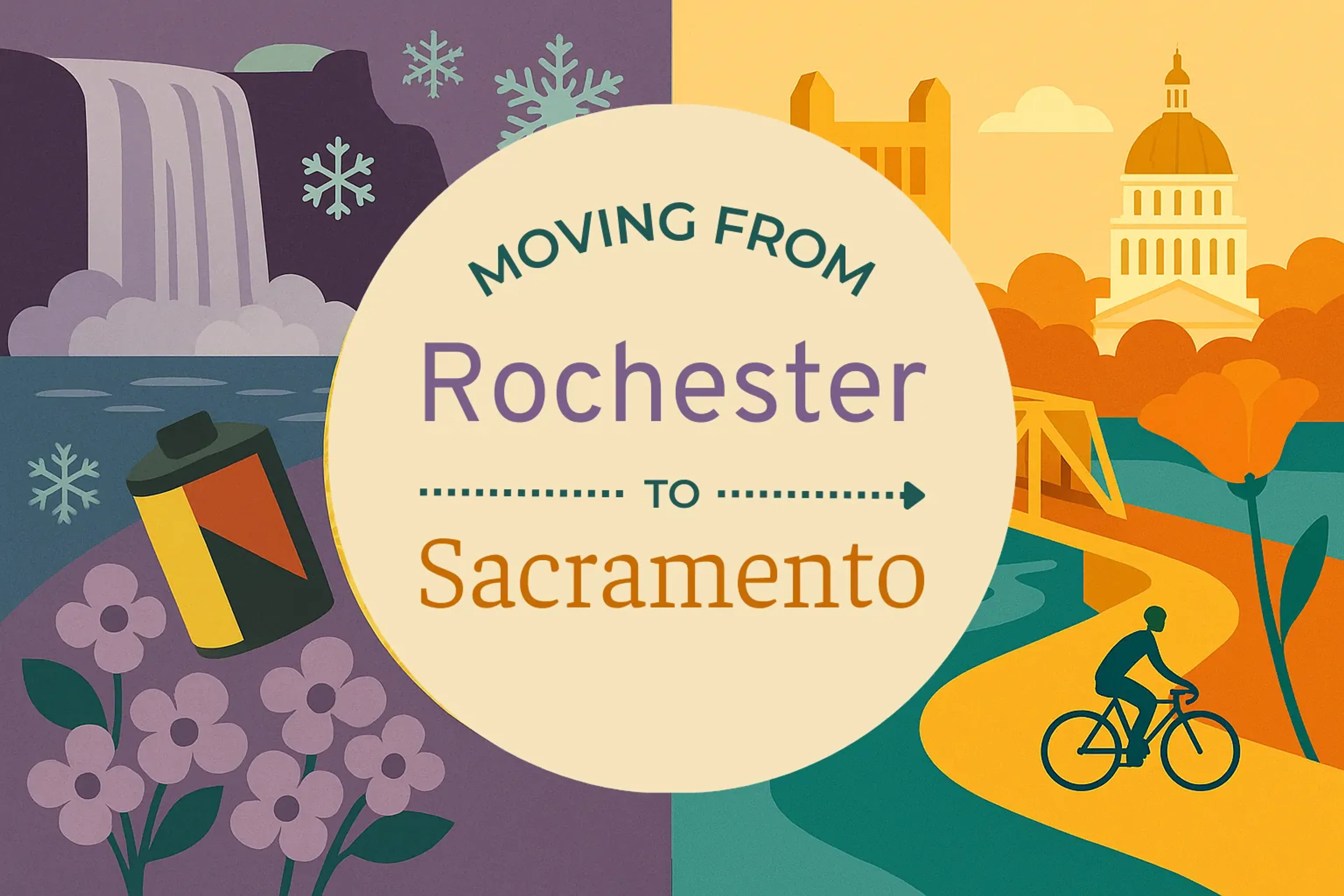Side-by-side comparison of Rochester to Sacramento moving companies