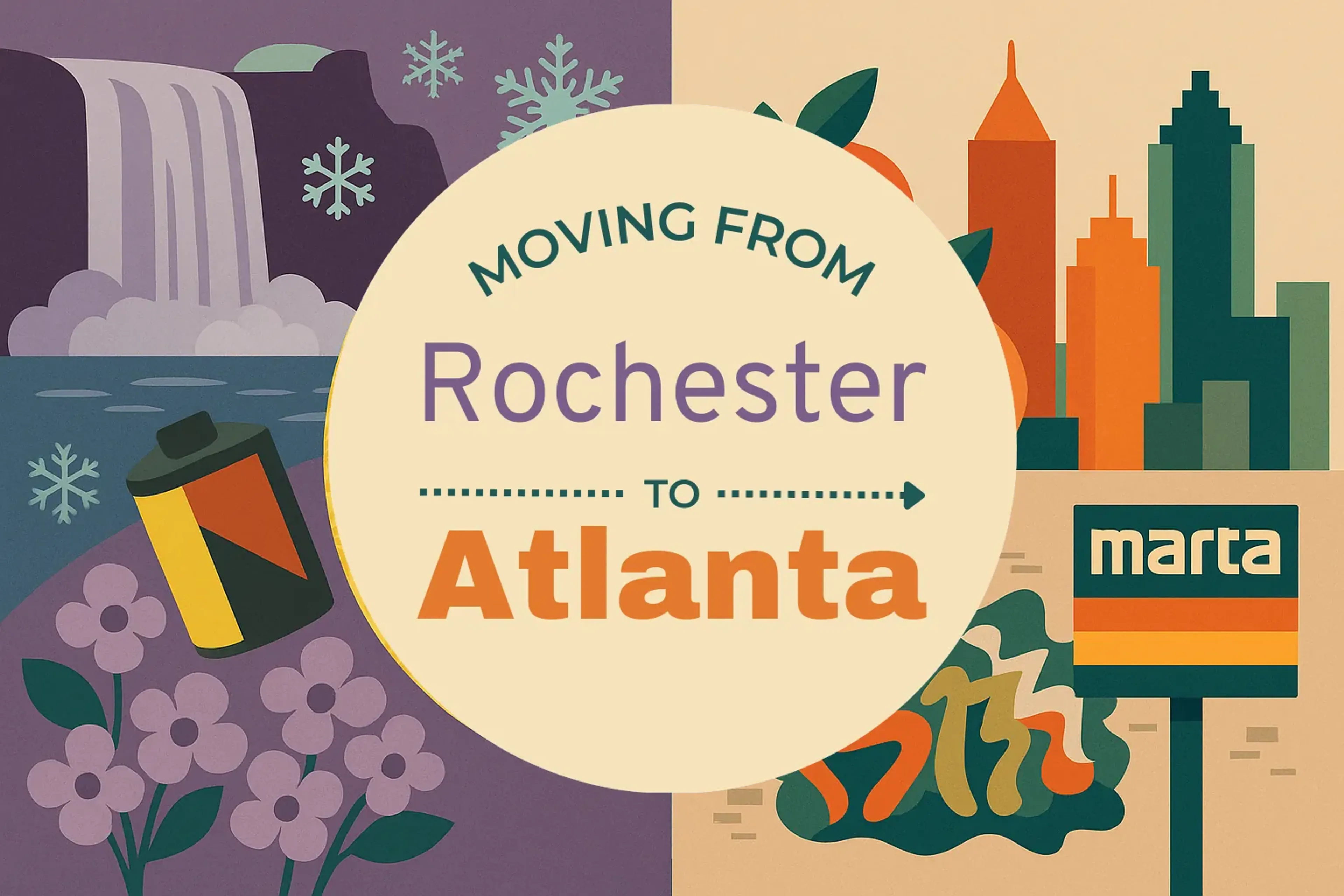 Side-by-side comparison of Rochester to Atlanta moving companies