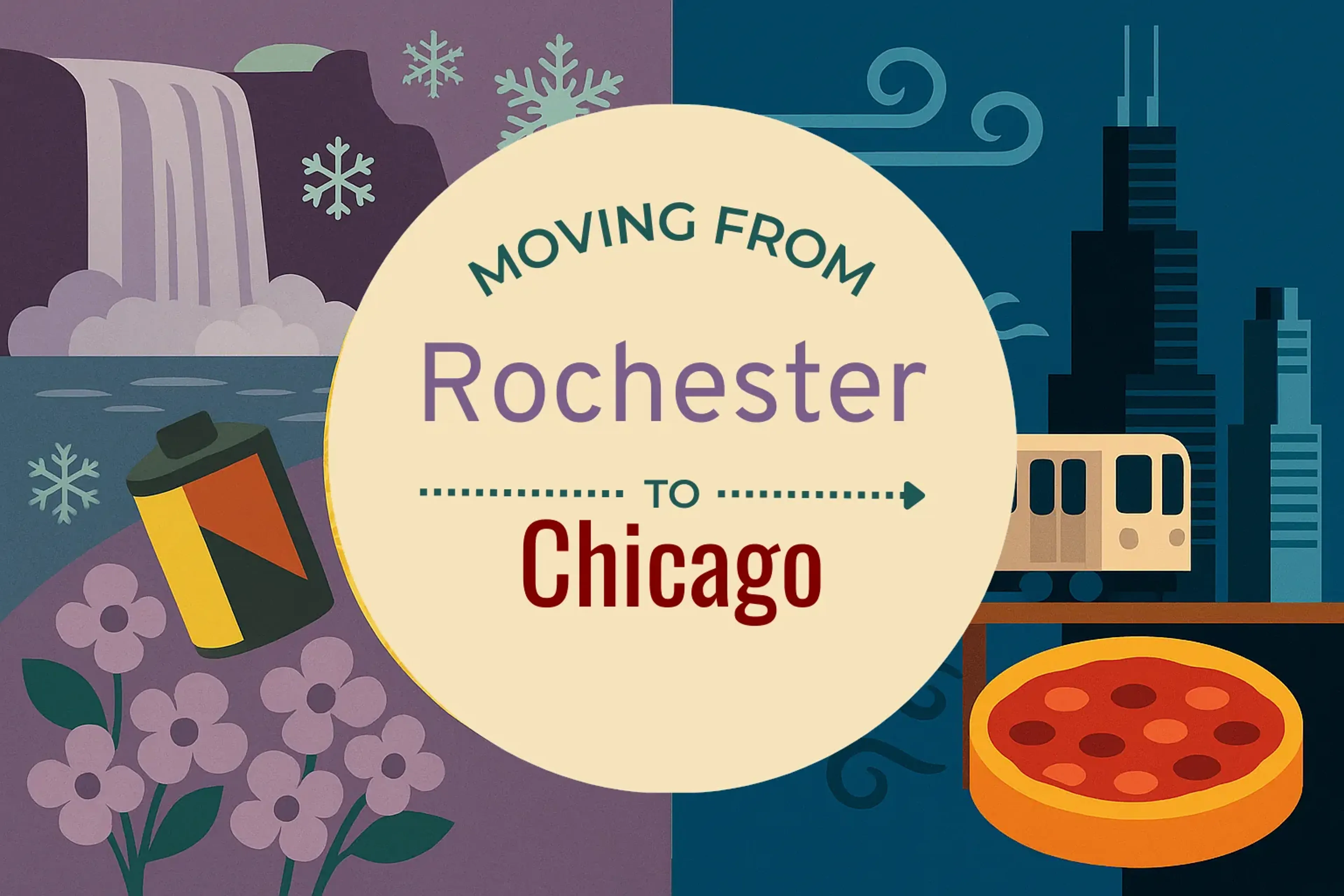 Side-by-side comparison of Rochester to Chicago moving companies