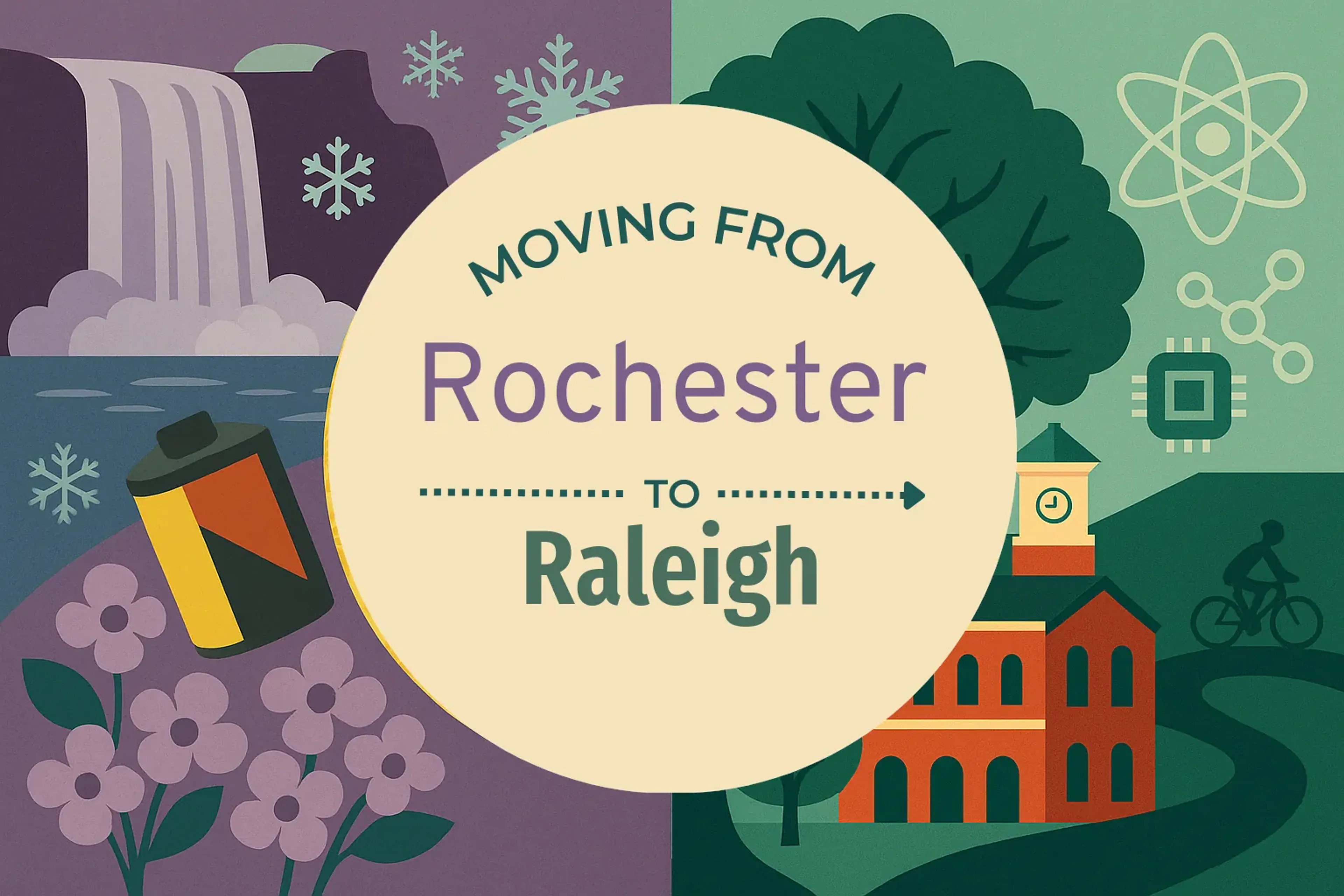 Side-by-side comparison of Rochester to Raleigh moving companies