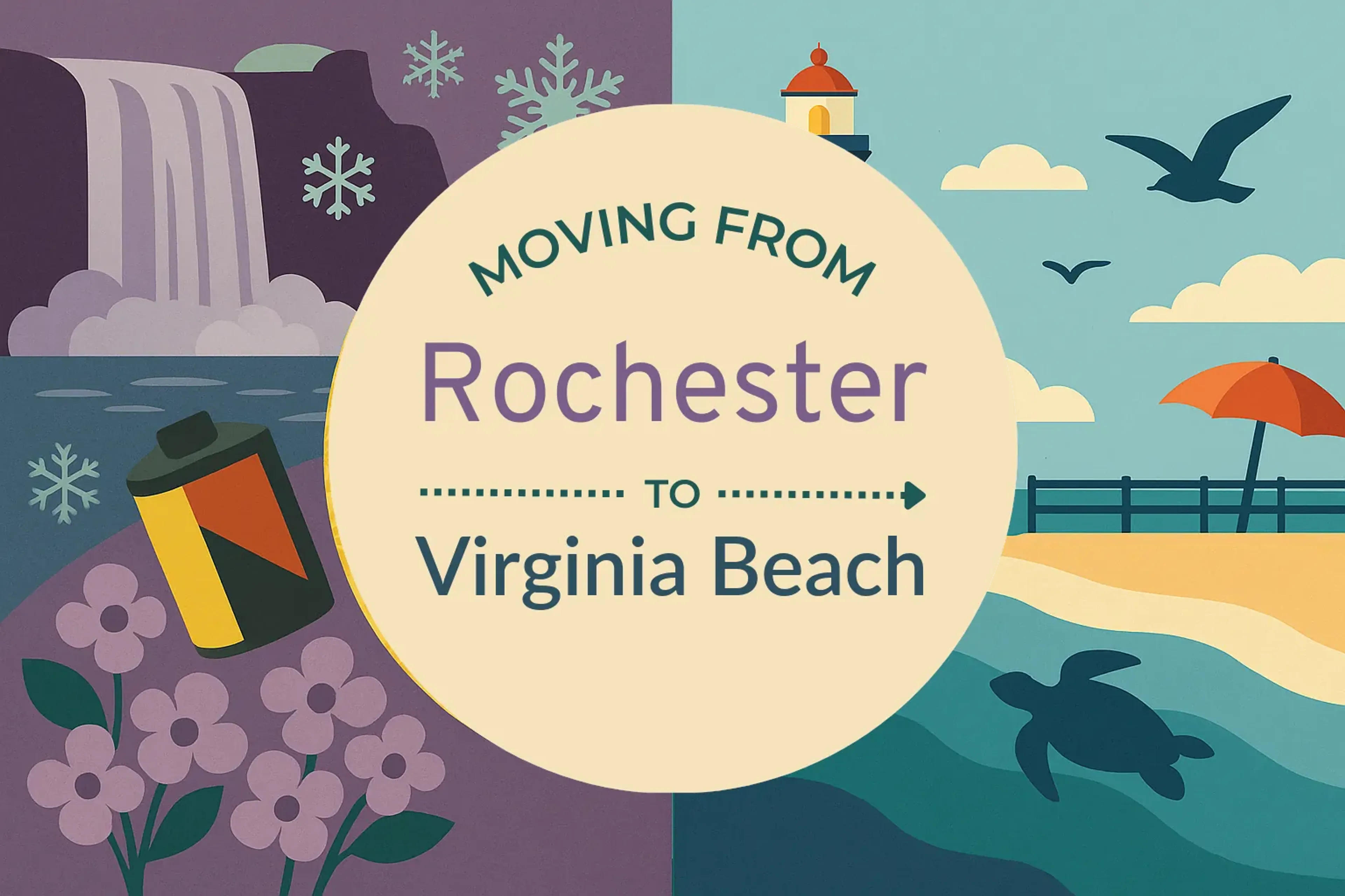 Side-by-side comparison of Rochester to Virginia Beach moving companies