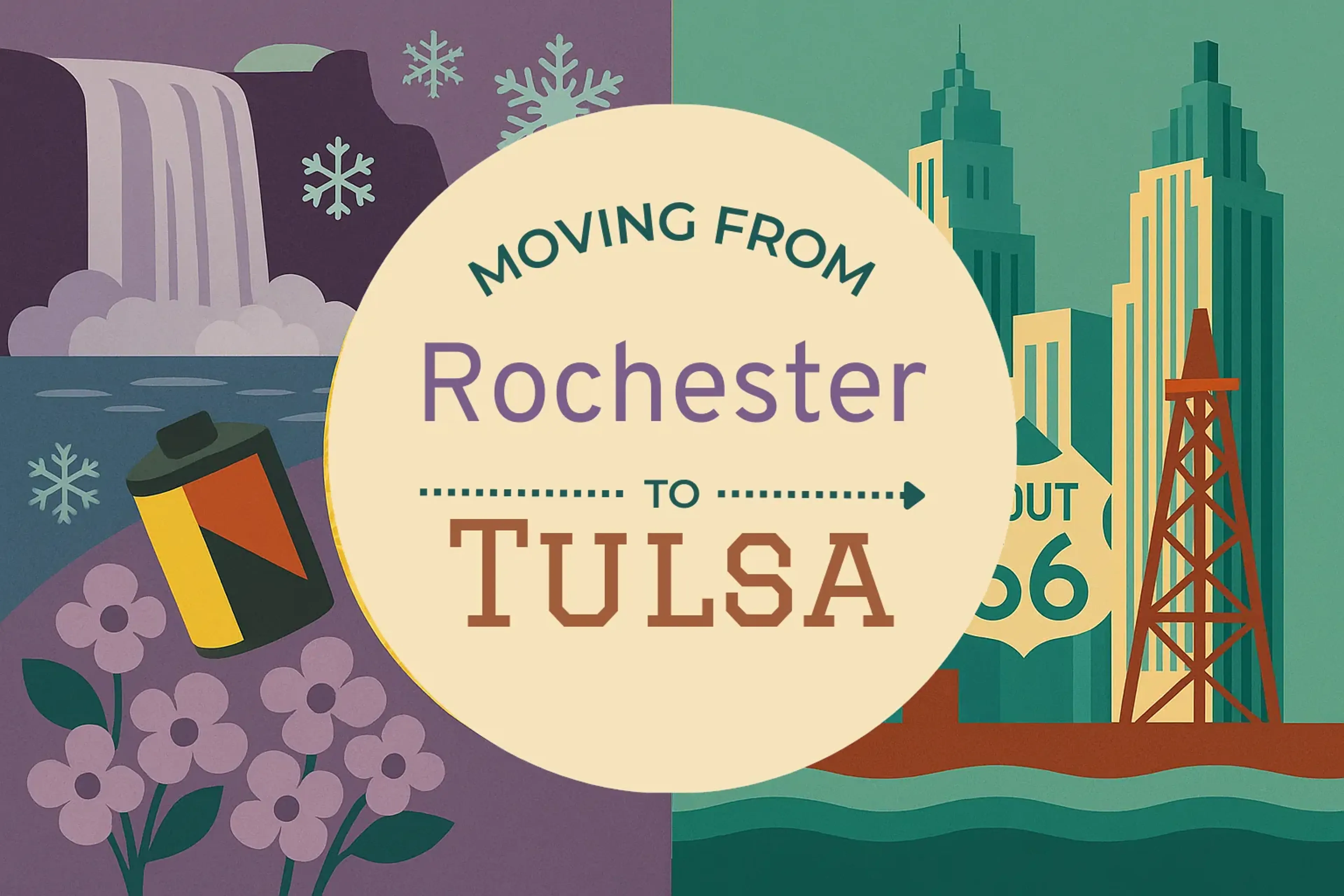 Side-by-side comparison of Rochester to Tulsa moving companies