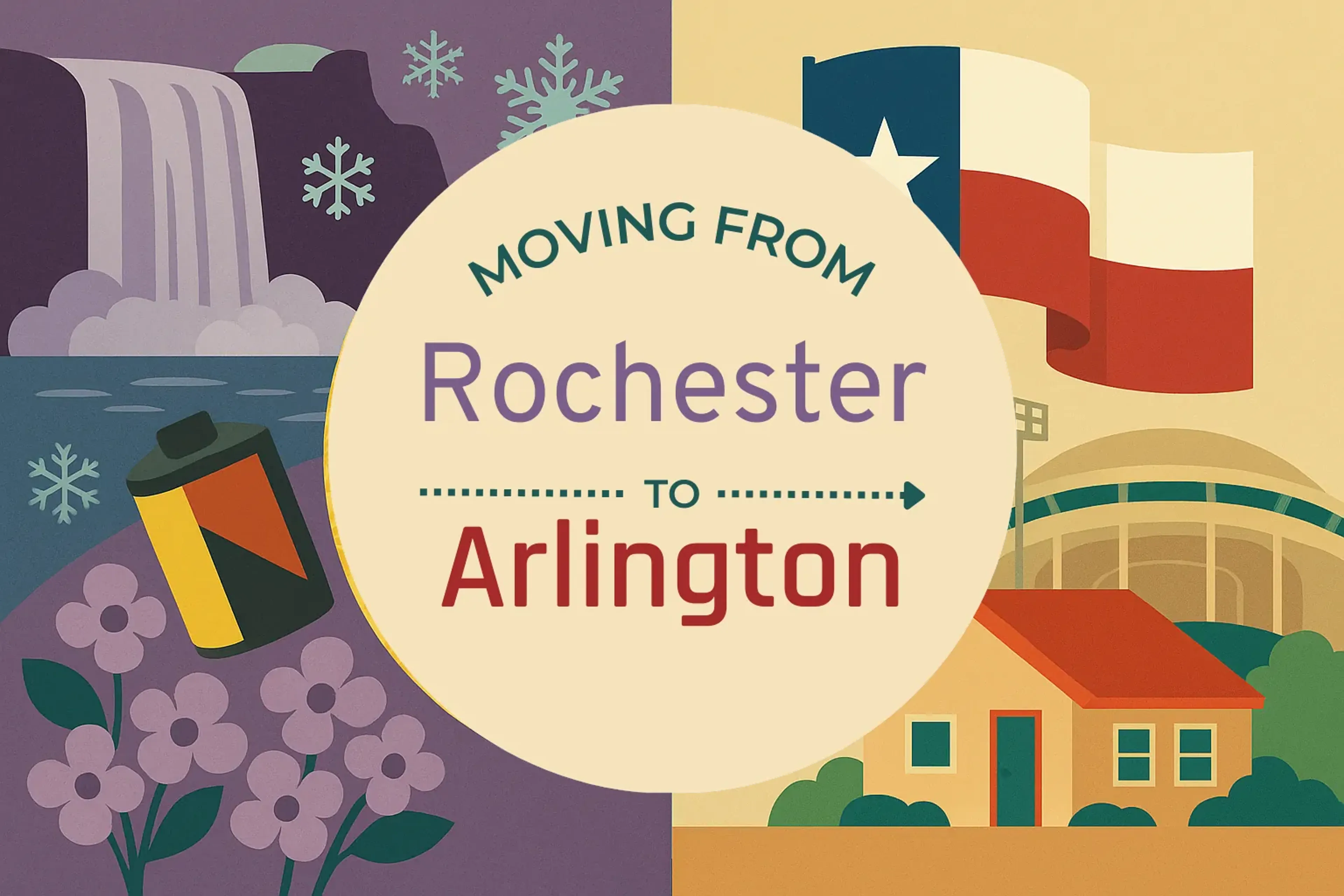 Side-by-side comparison of Rochester to Arlington moving companies