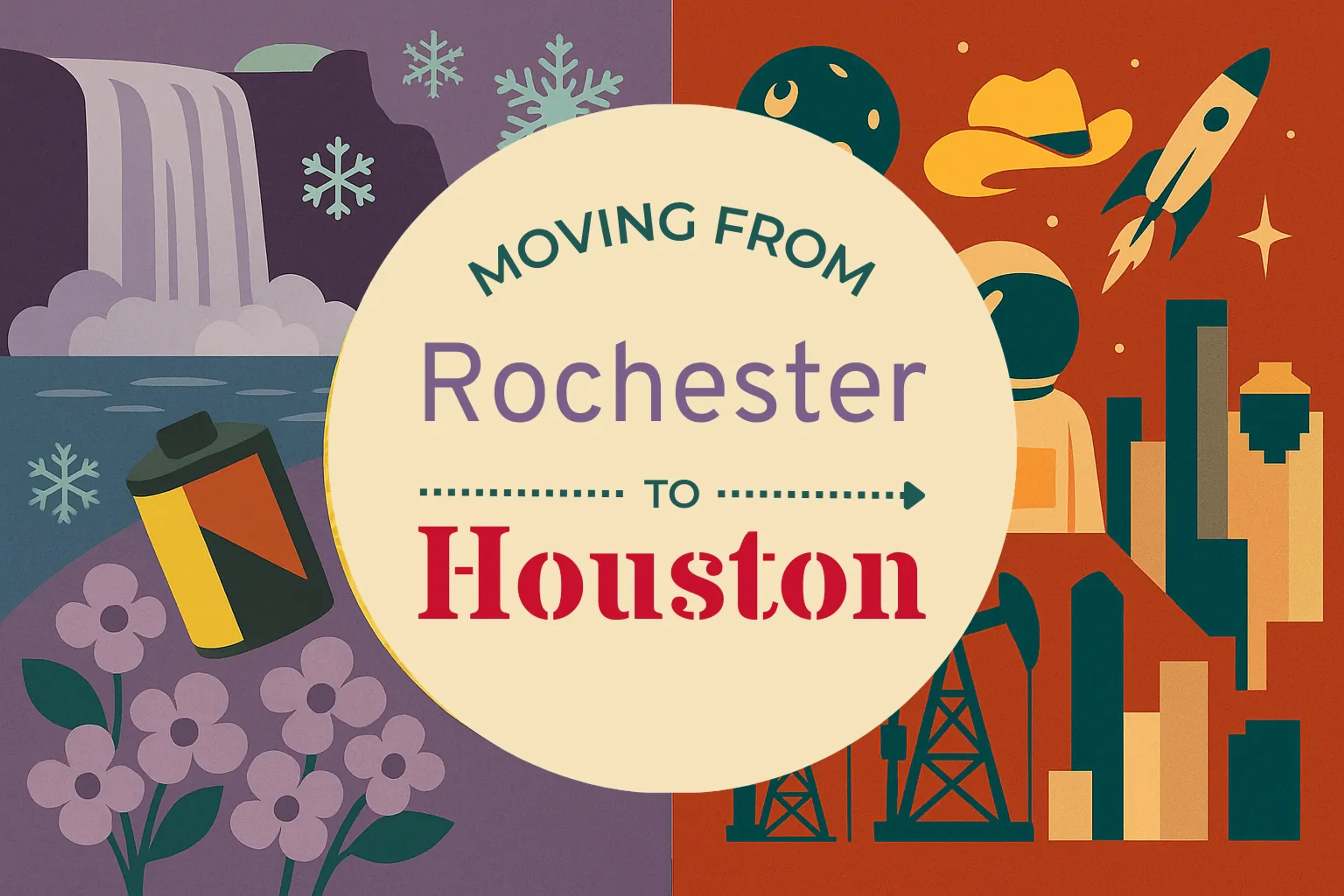 Side-by-side comparison of Rochester to Houston moving companies