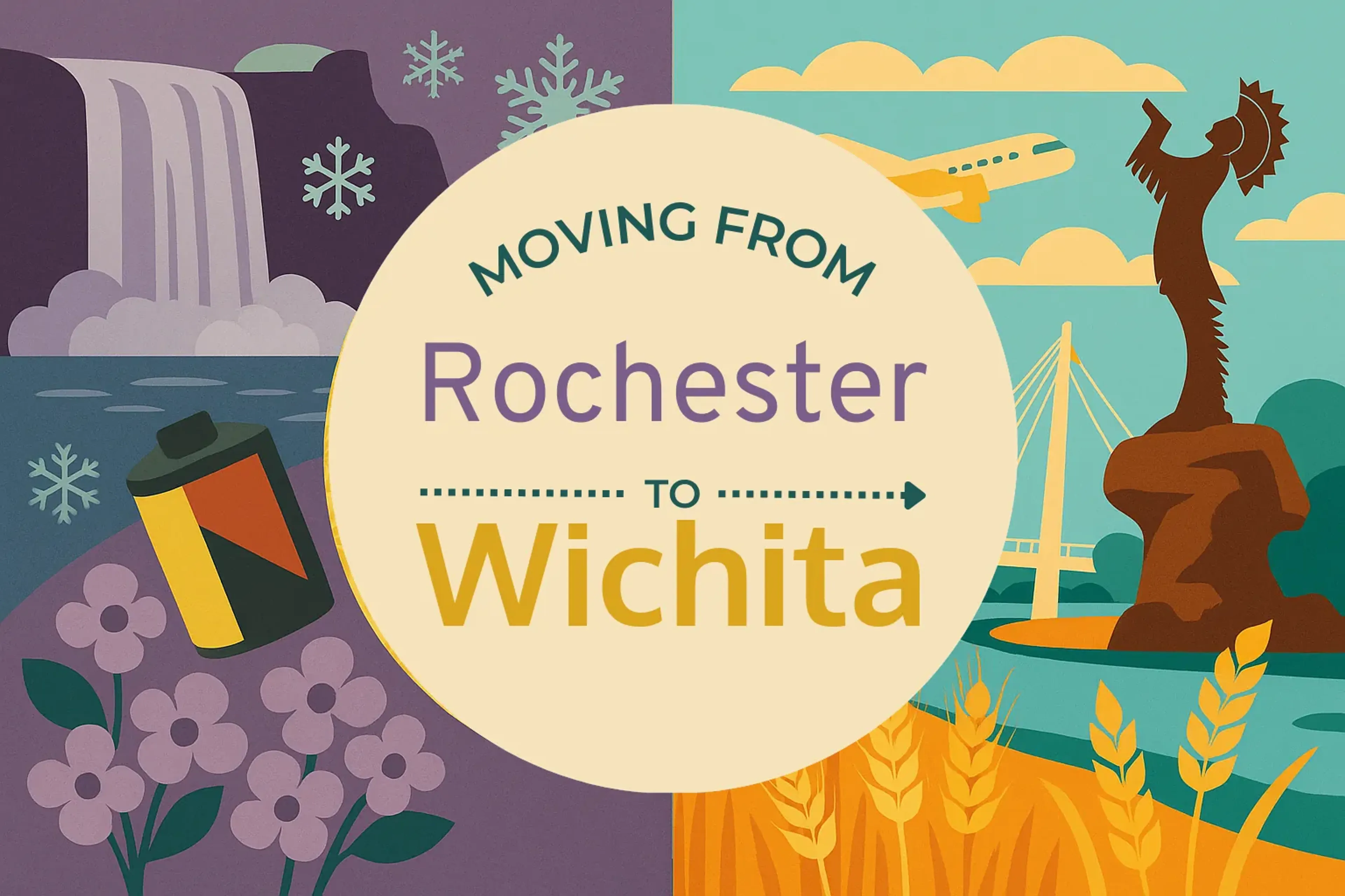 Side-by-side comparison of Rochester to Wichita moving companies