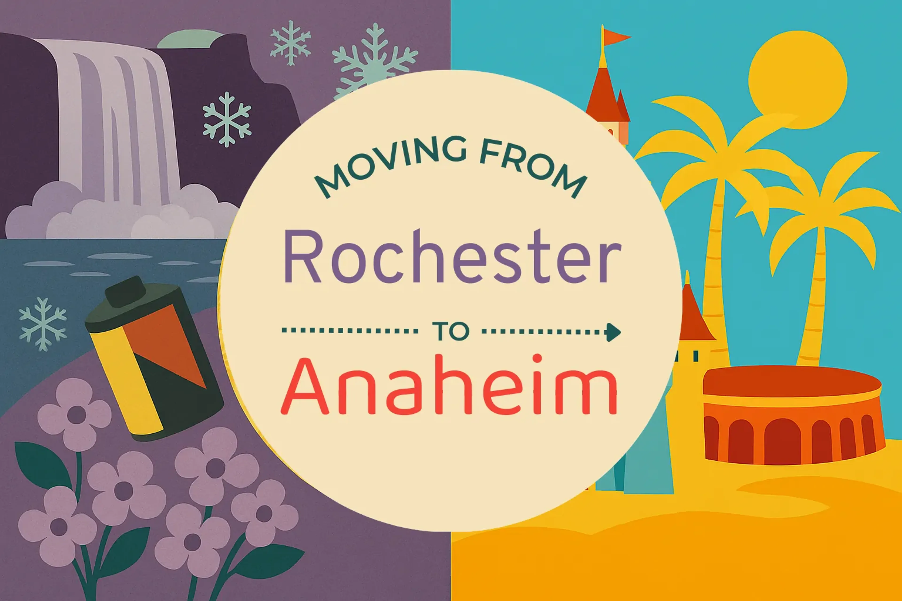 Side-by-side comparison of Rochester to Anaheim moving companies