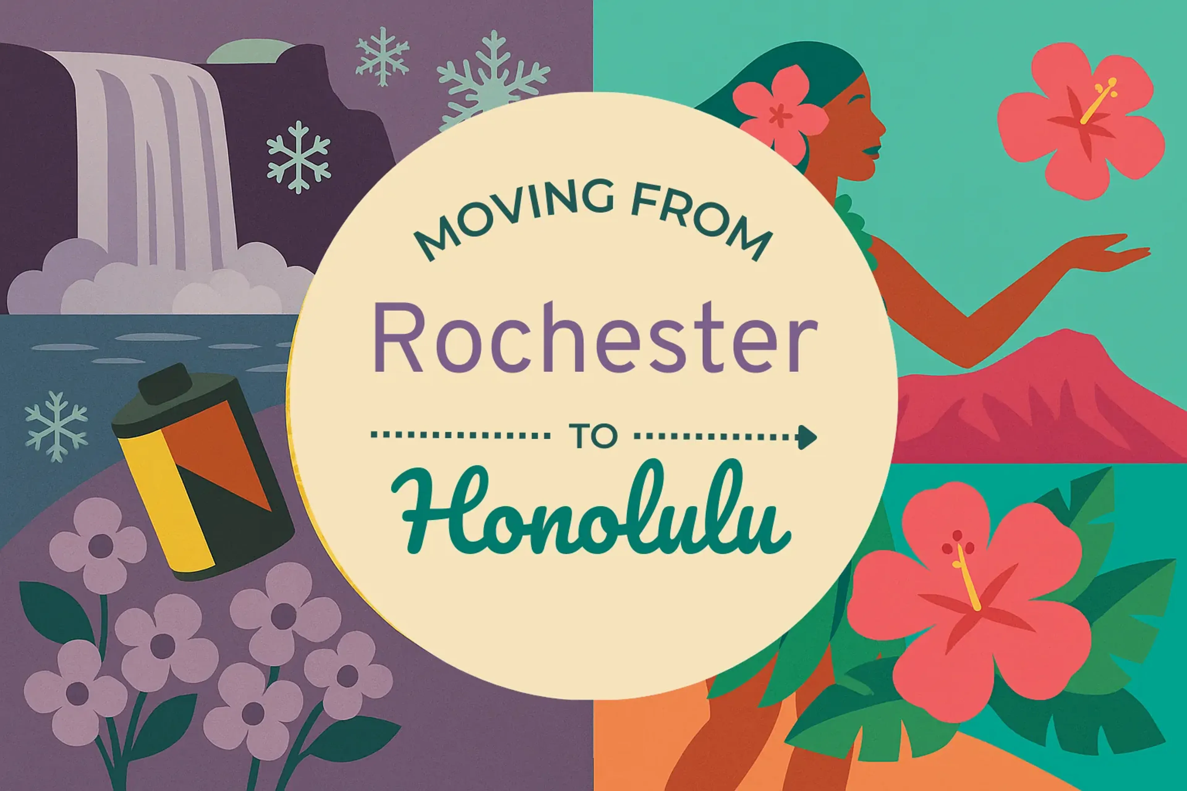 Side-by-side comparison of Rochester to Honolulu moving companies