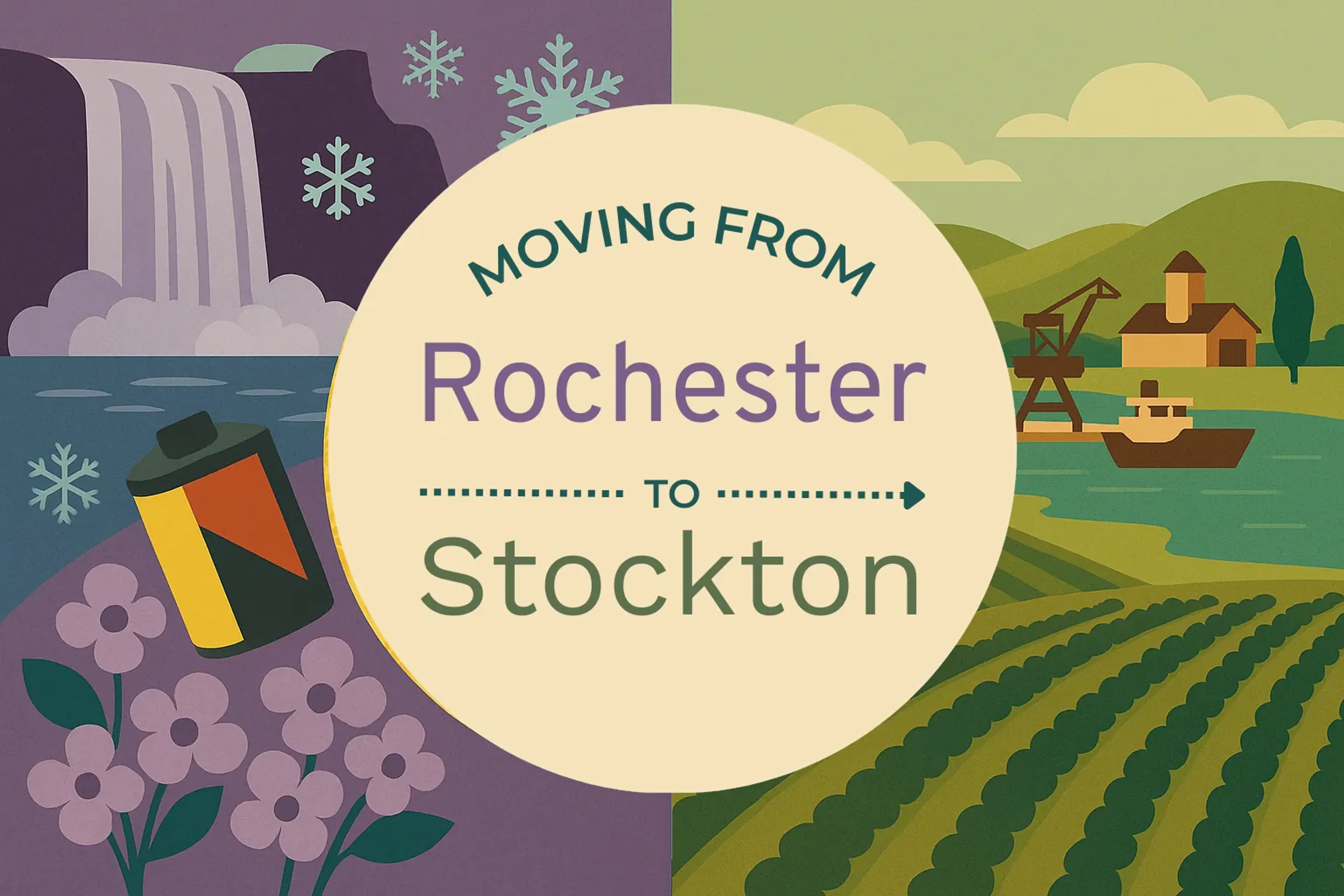 Side-by-side comparison of Rochester to Stockton moving companies