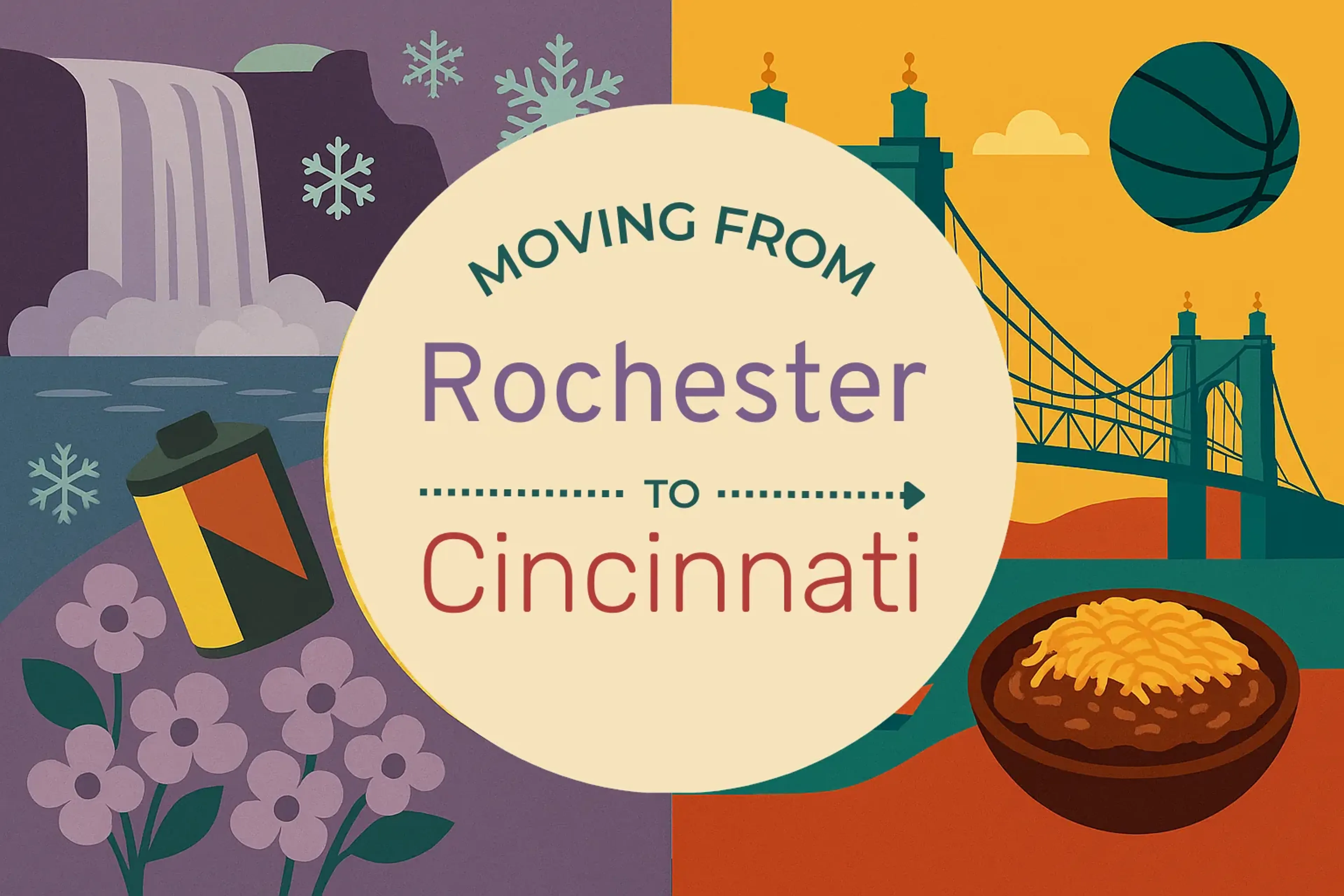 Side-by-side comparison of Rochester to Cincinnati moving companies