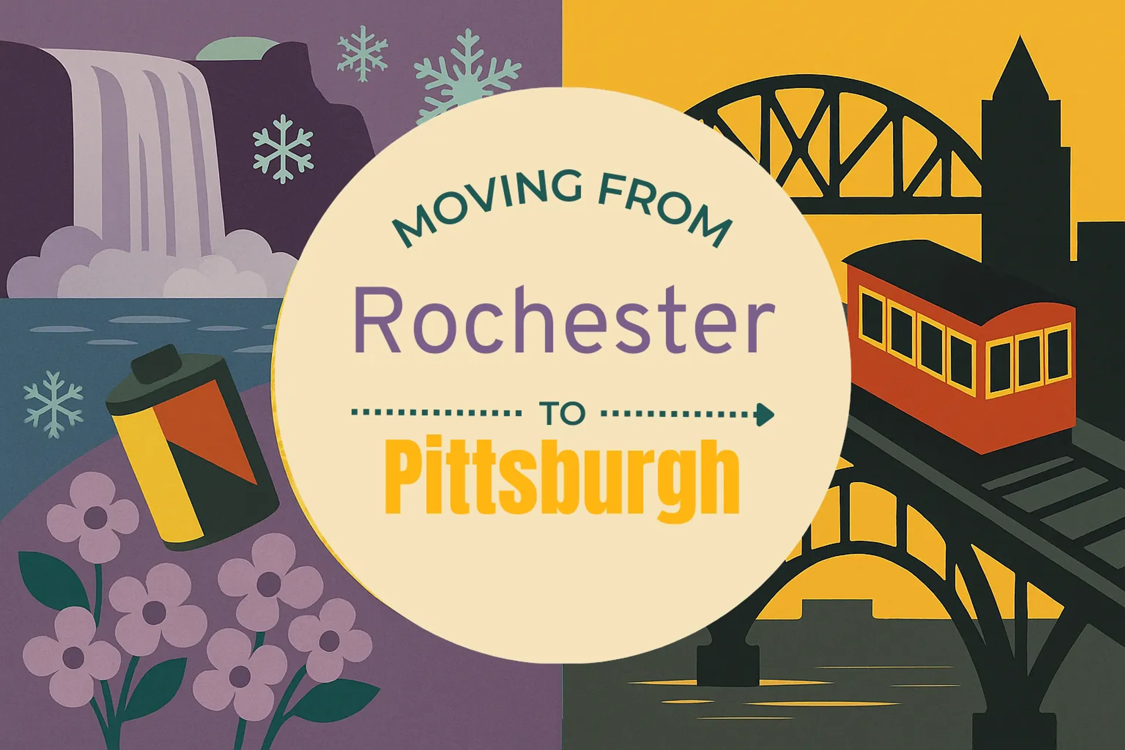 Side-by-side comparison of Rochester to Pittsburgh moving companies