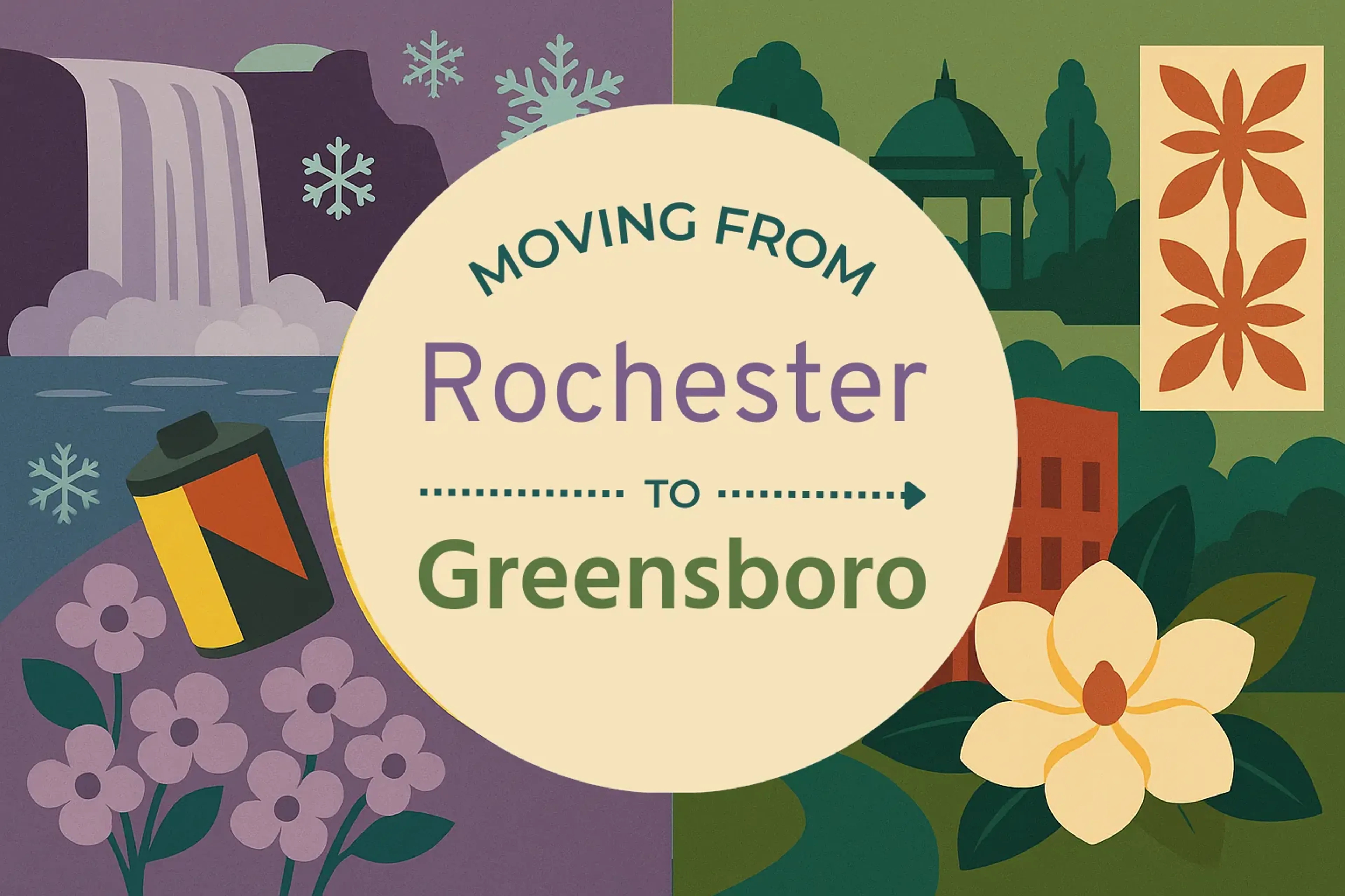 Side-by-side comparison of Rochester to Greensboro moving companies