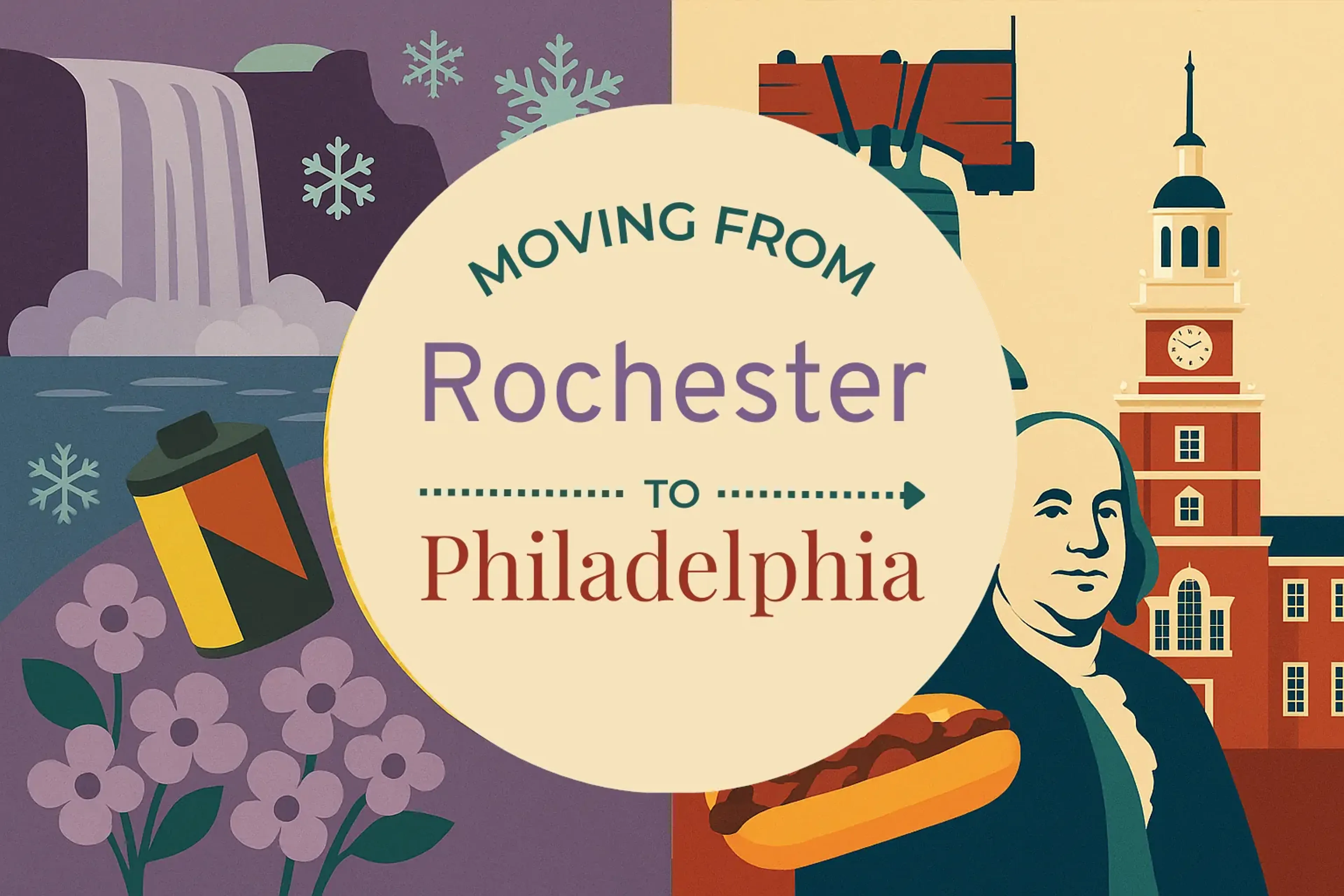 Side-by-side comparison of Rochester to Philadelphia moving companies