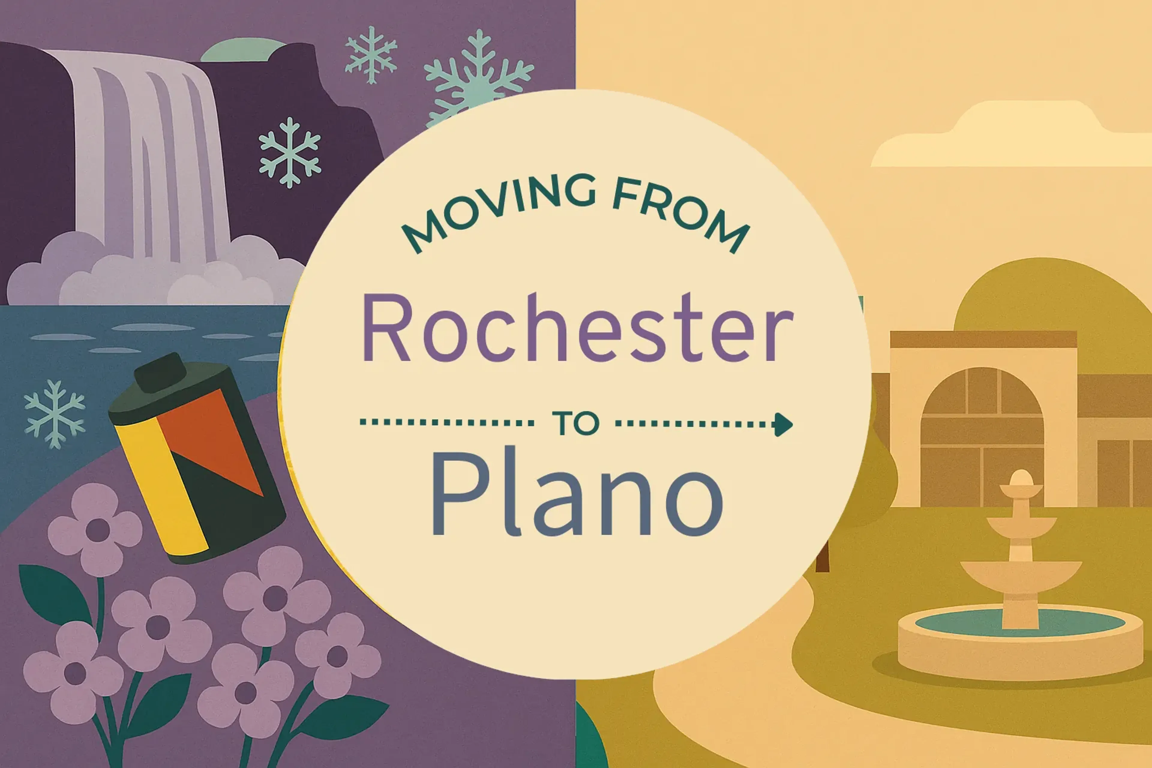 Side-by-side comparison of Rochester to Plano moving companies