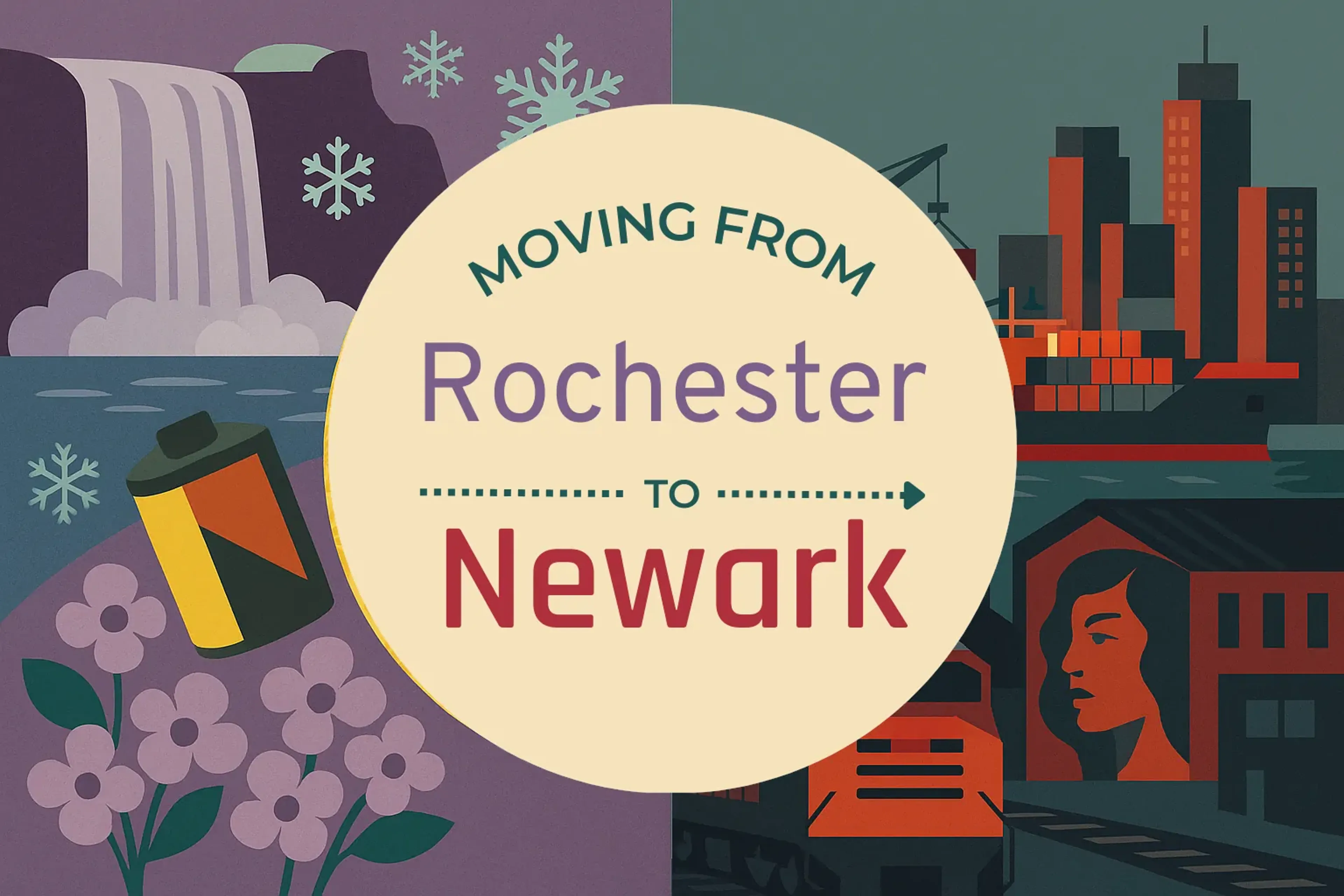 Side-by-side comparison of Rochester to Newark moving companies