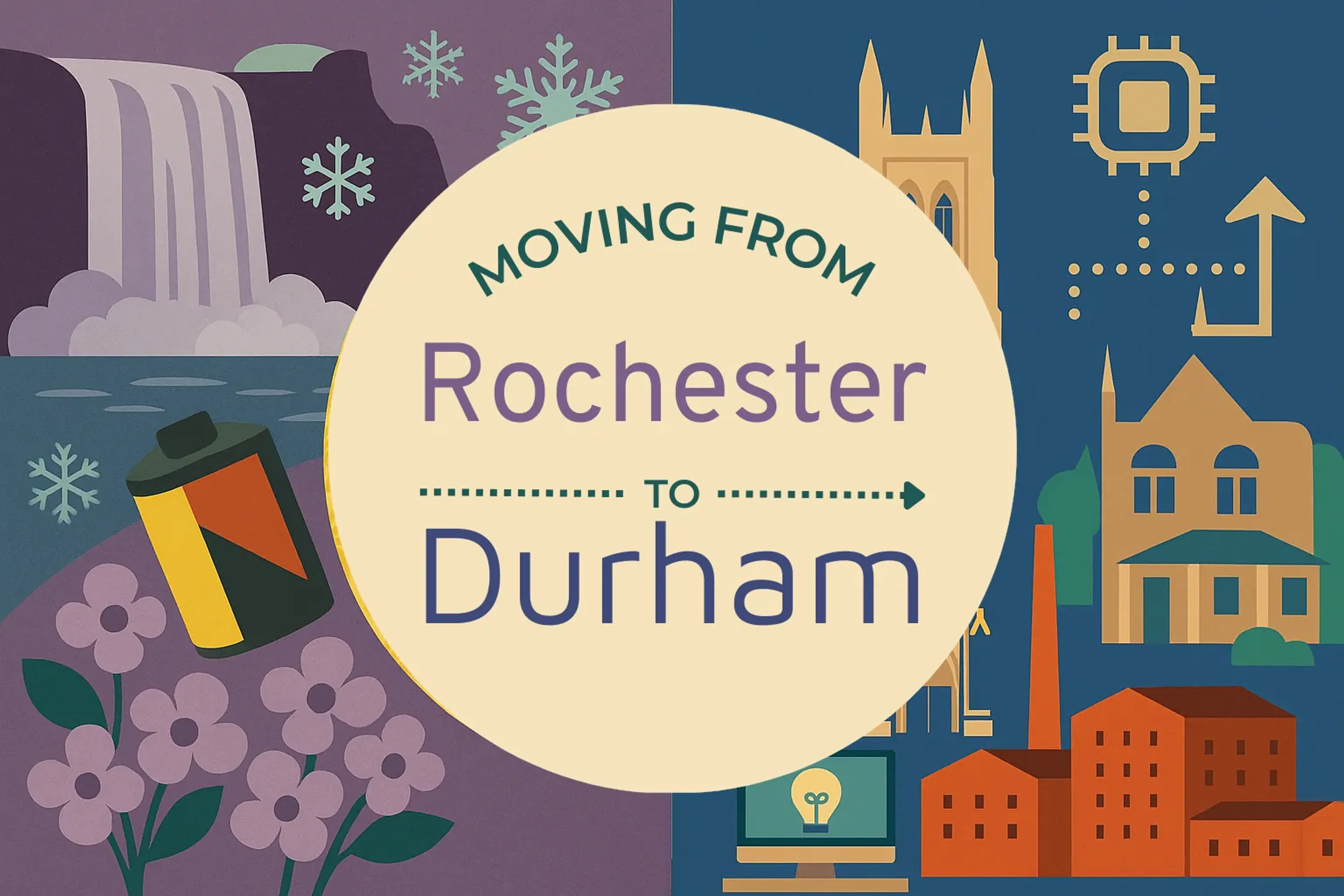 Side-by-side comparison of Rochester to Durham moving companies