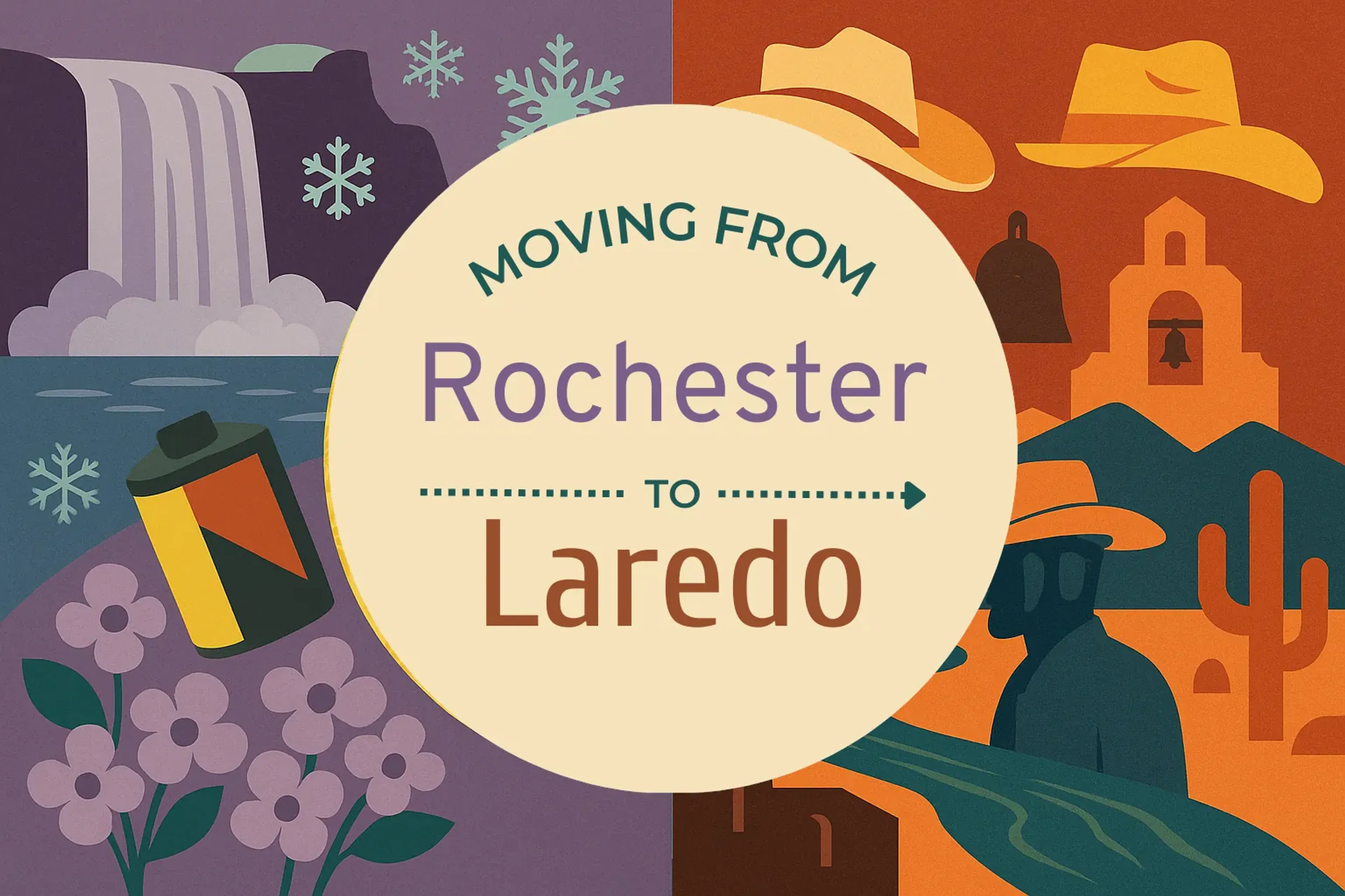Side-by-side comparison of Rochester to Laredo moving companies
