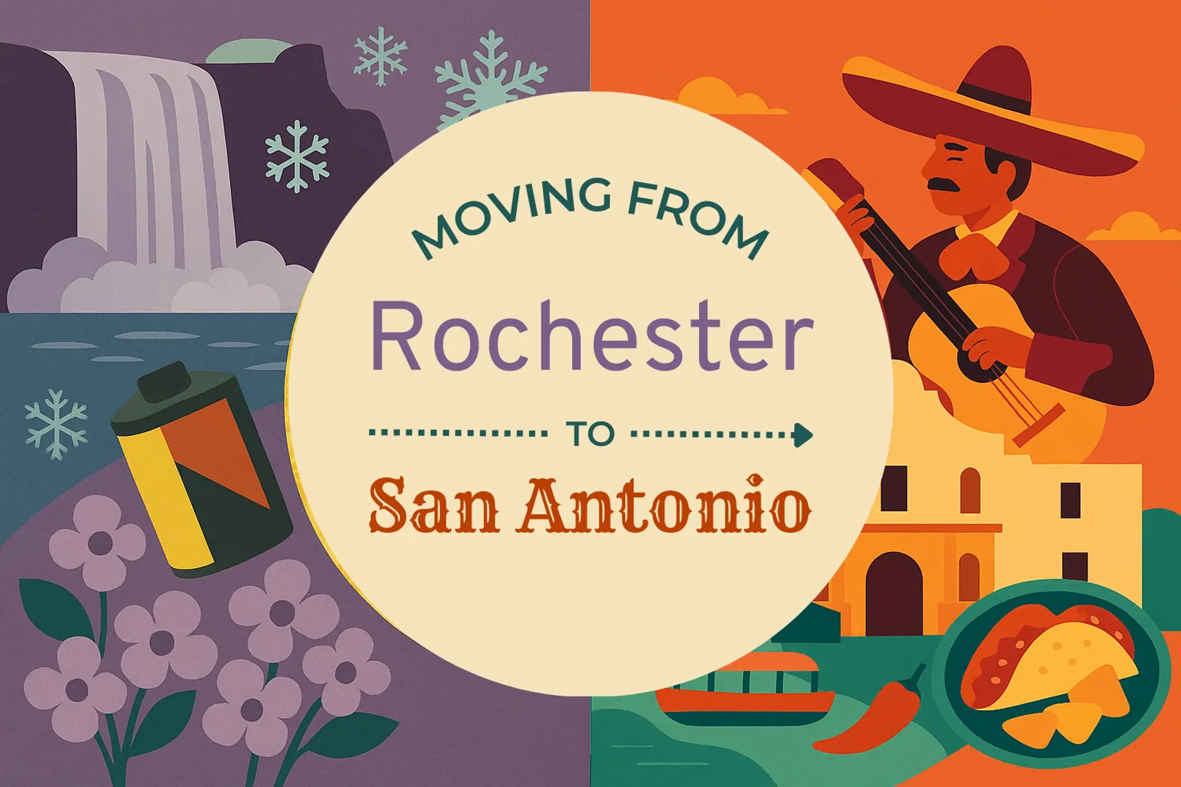Side-by-side comparison of Rochester to San Antonio moving companies