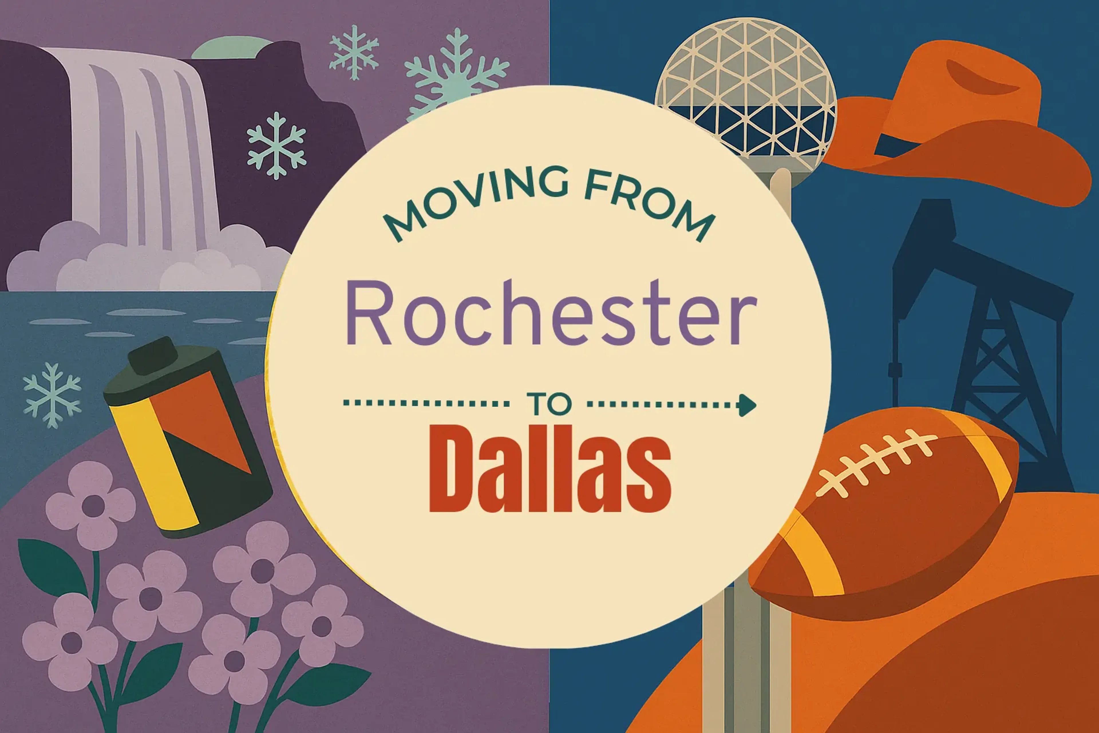 Side-by-side comparison of Rochester to Dallas moving companies